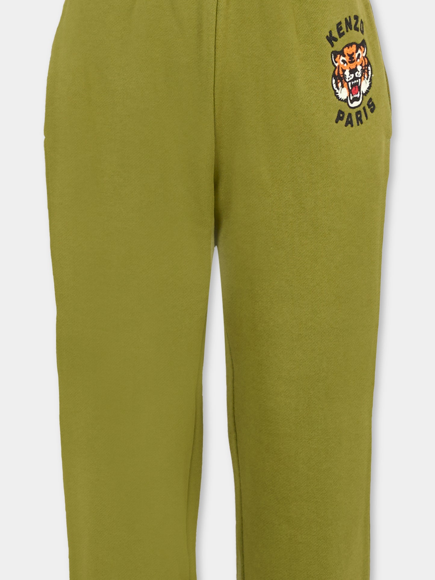 Pantaloni verdi per bambino con Lucky Tiger,Kenzo Kids,K61455 64T