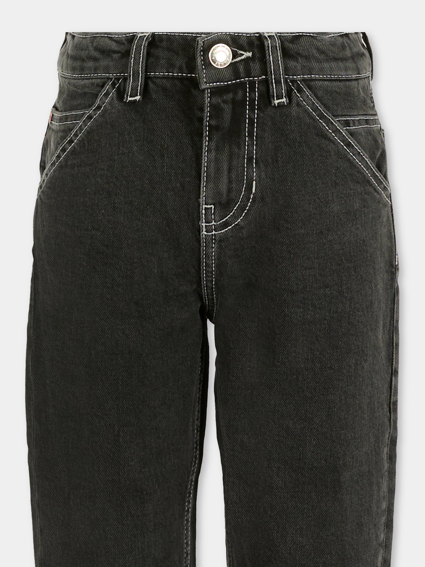 Jeans neri per bambino con logo,Hugo,G00473 Z09