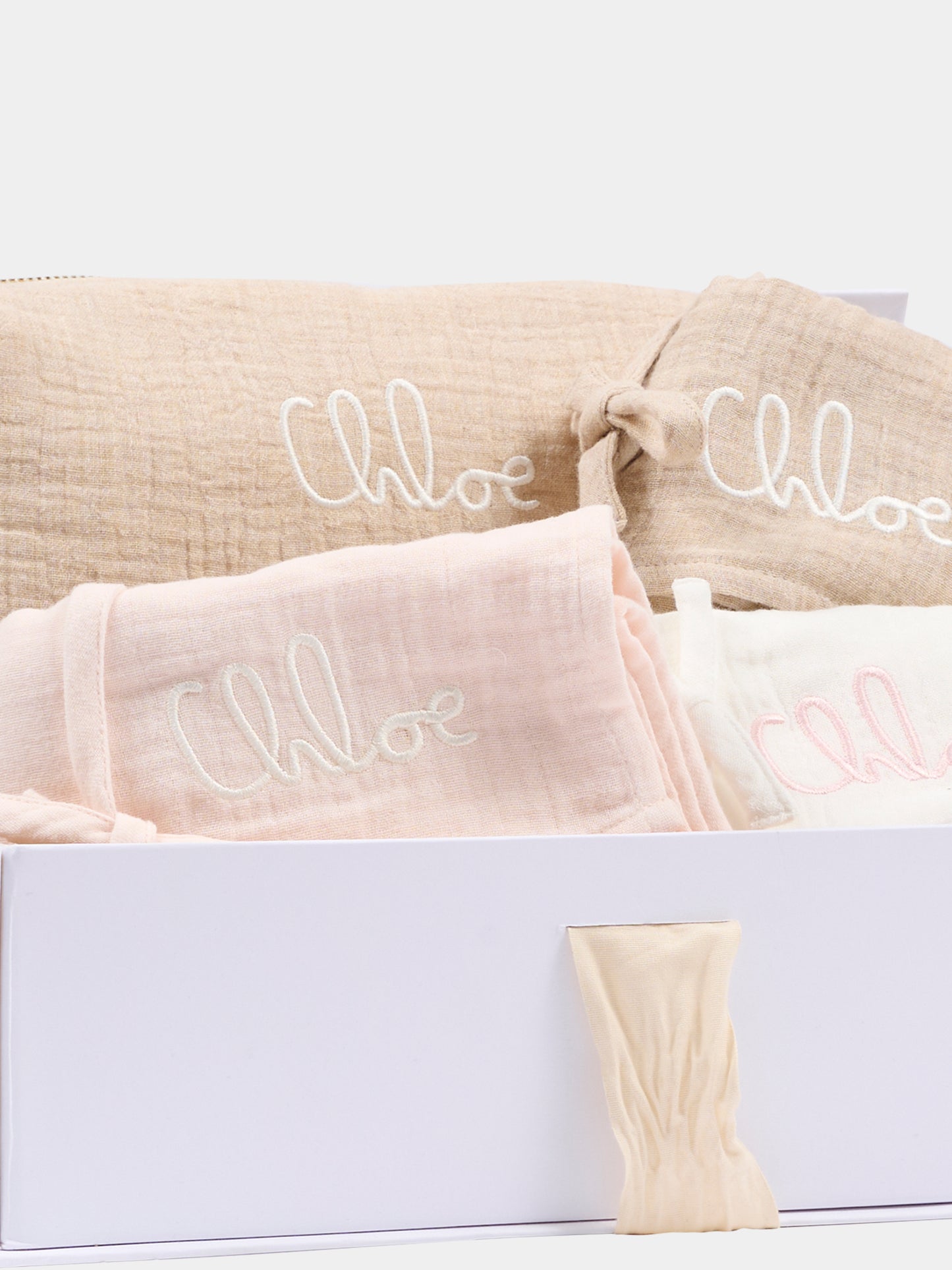 Set accessori rosa per neonata con logo,Chloé Kids,C20767 Z41