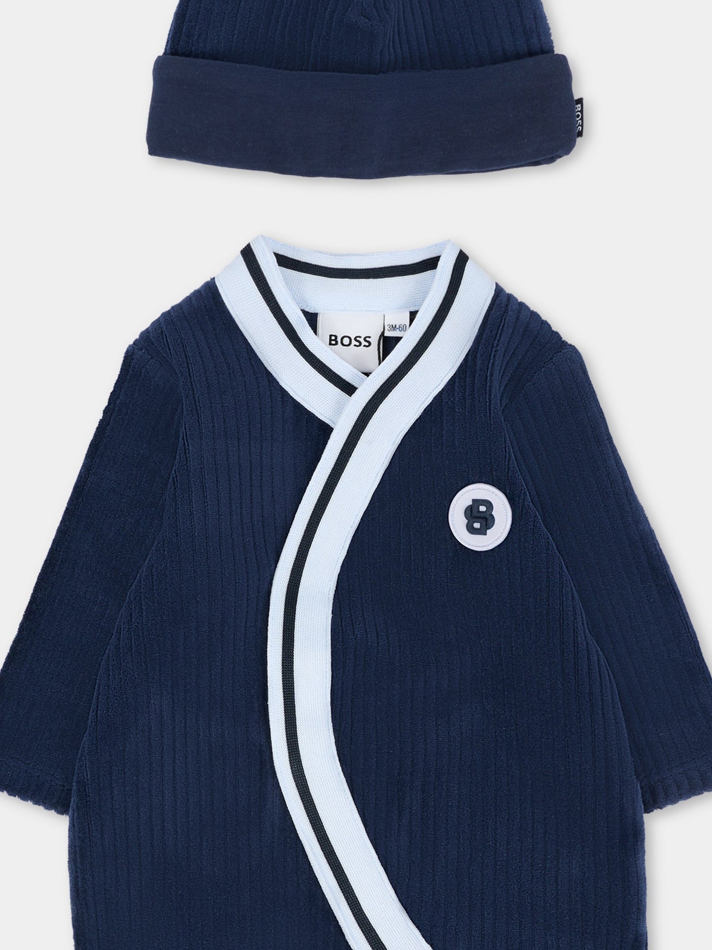 Set tutina blu per neonato con logo,Boss,J52531 849