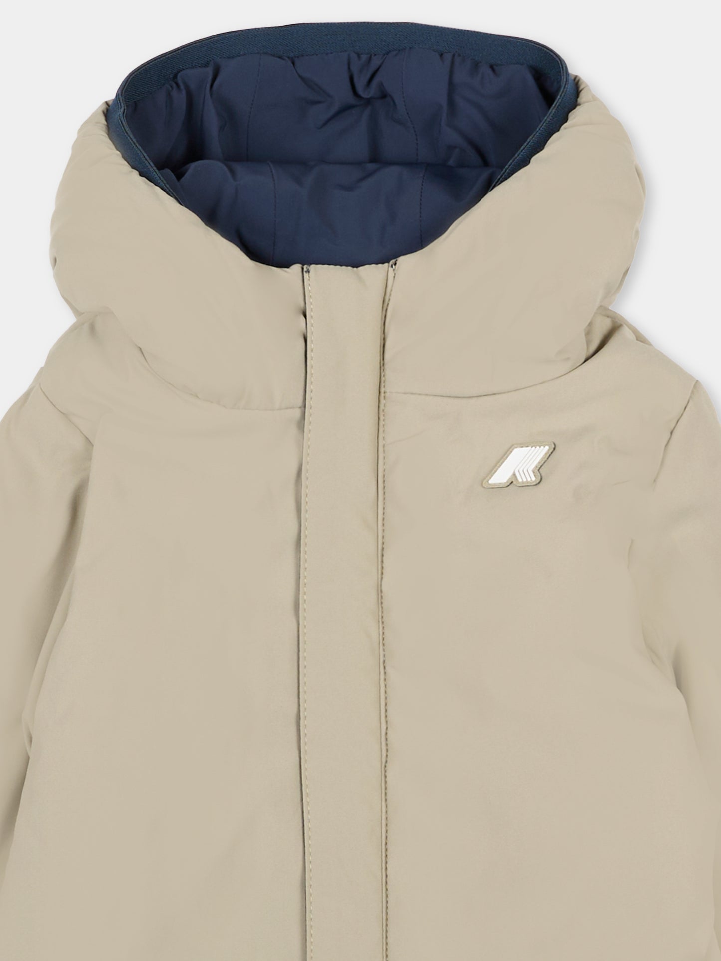 Piumino reversibile Jack St Warm blu per neonato con logo,K-way,K71338W B3F