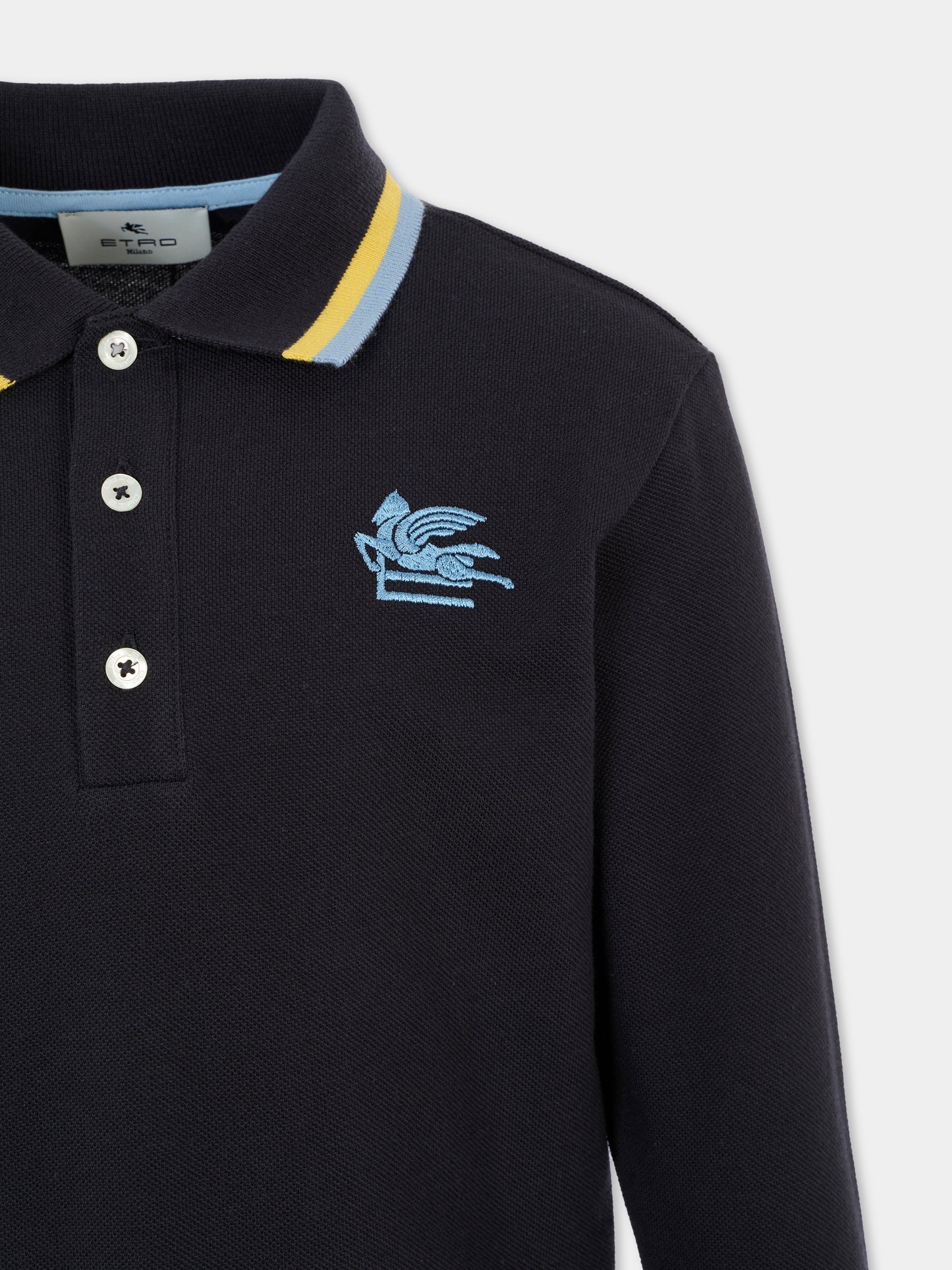 Polo blu per bambino con Pegaso,Etro,GX8P70 Z2119 621