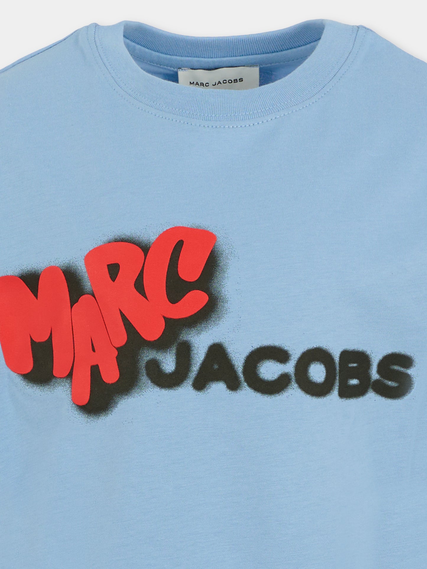 T-shirt azzurra per bambino con logo,Marc Jacobs,W60636 822