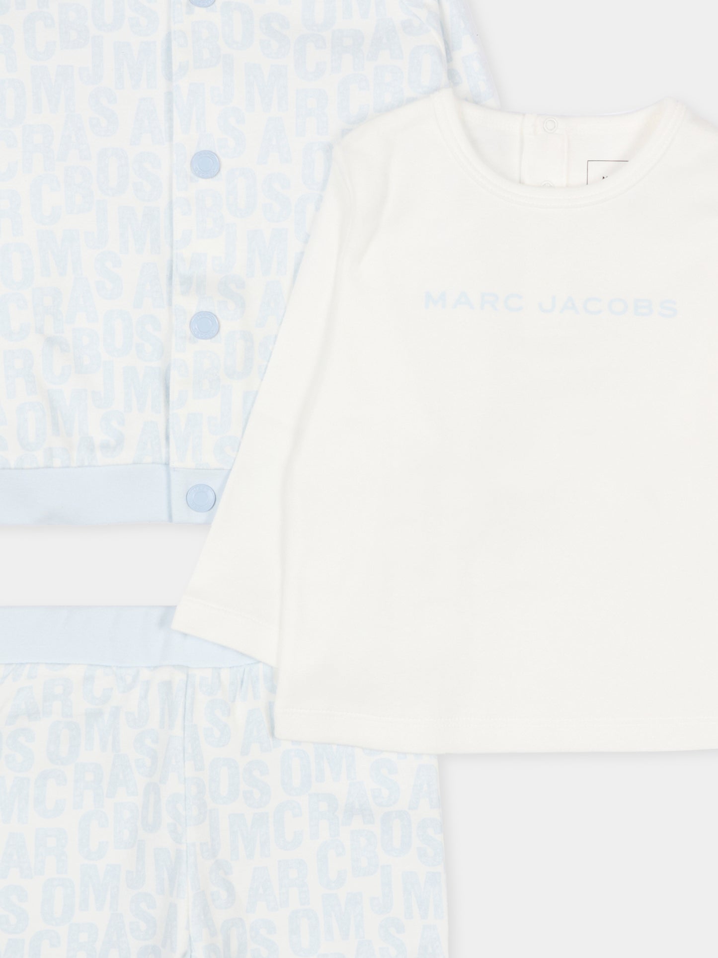 Completo reversibile celeste per neonato con logo,Marc Jacobs,W60660 791