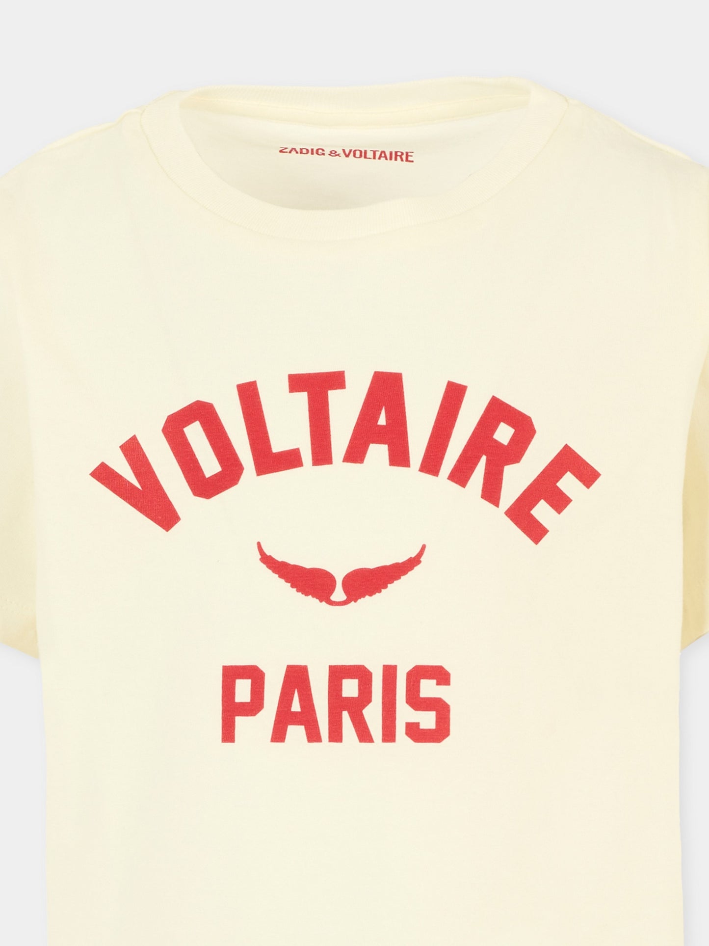 T-shirt avorio per bambini con logo,Zadig & Voltaire Kids,X60459 195