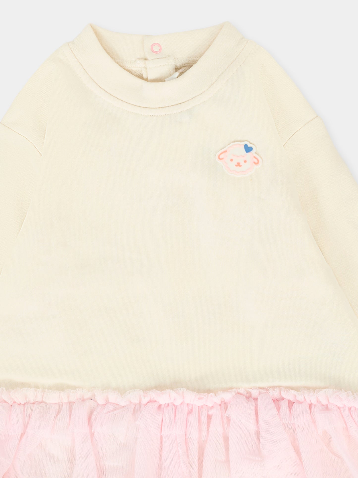 Vestito avorio per neonata con pecora,Billieblush,U21281 243