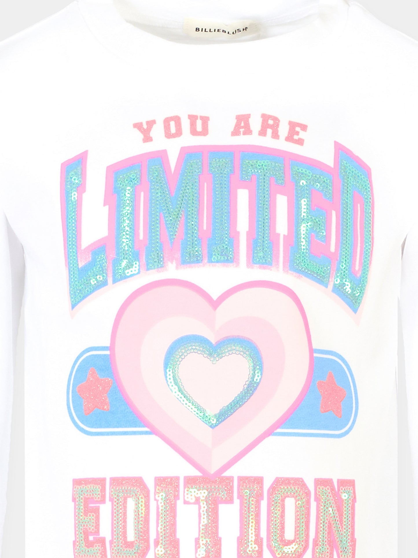 T-shirt bianca per bambina con cuore,Billieblush,U21415 10P