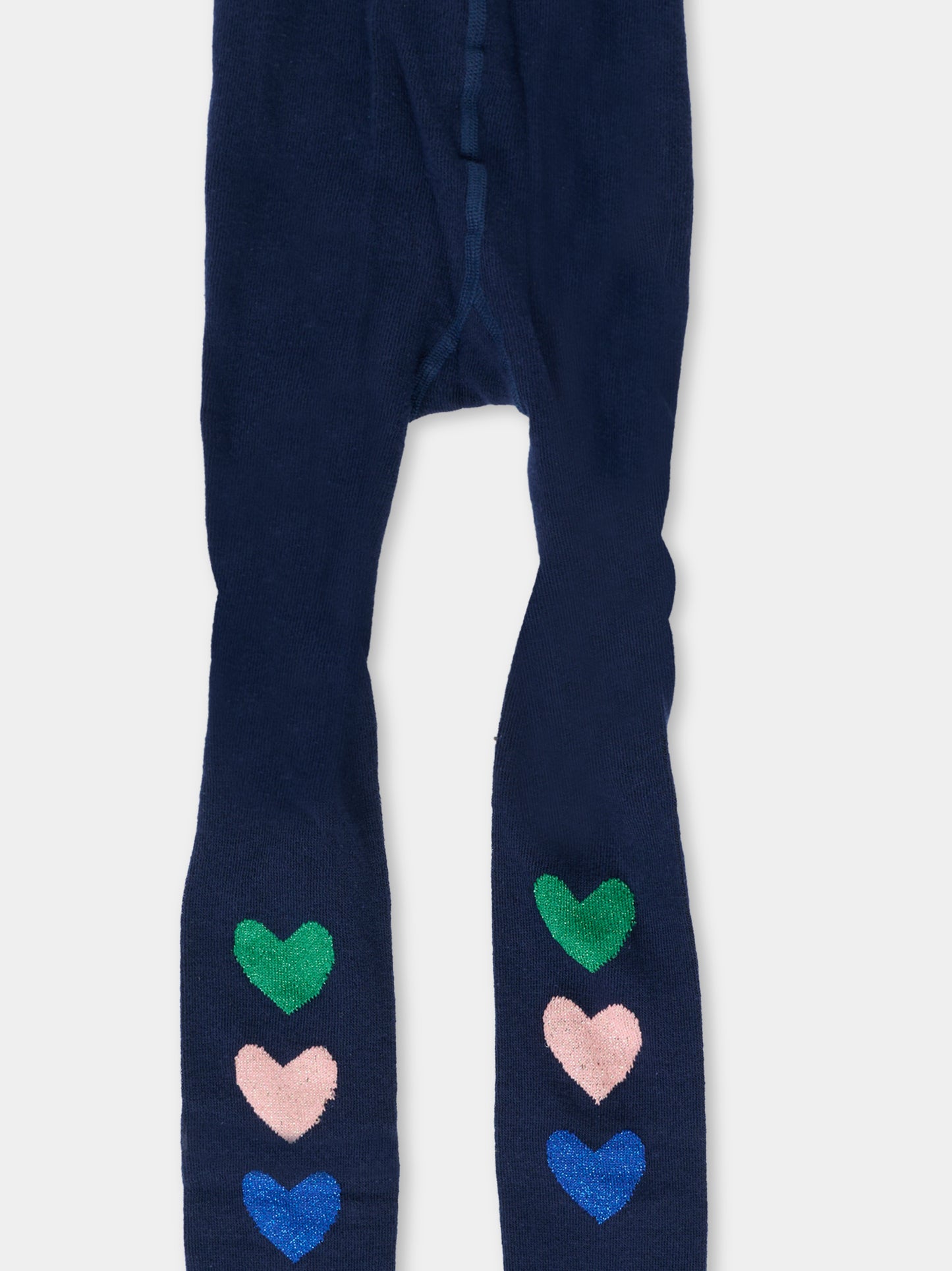 Collant blu per bambina con cuori,Billieblush,U21515 85T