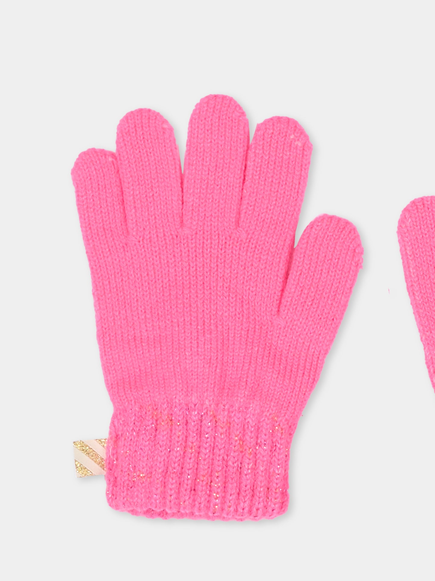 Guanti rosa per bambina con logo,Billieblush,U21526 473