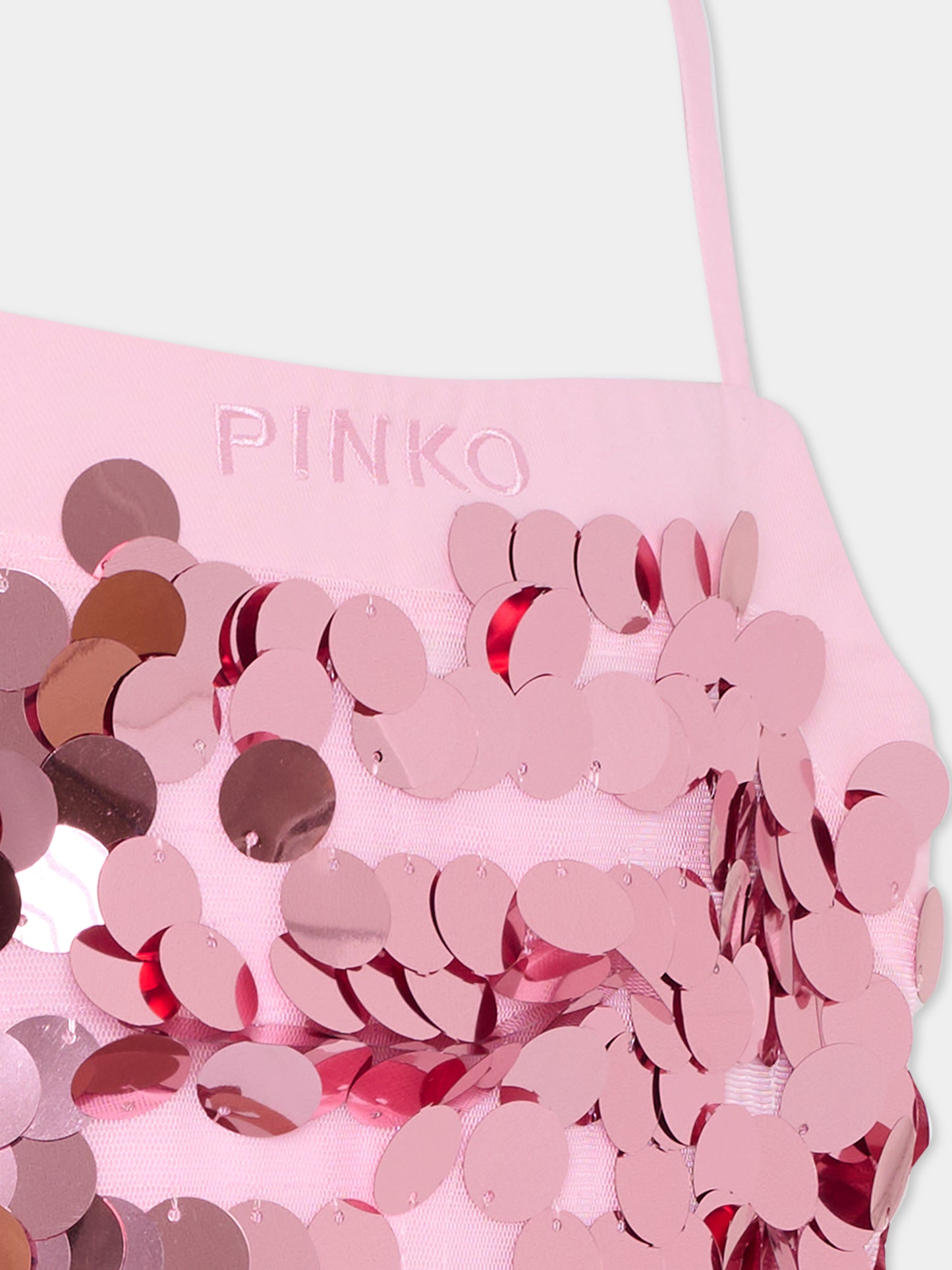 Vestito rosa per bambina con logo,Pinko,KFAB025.C.TV097.C039