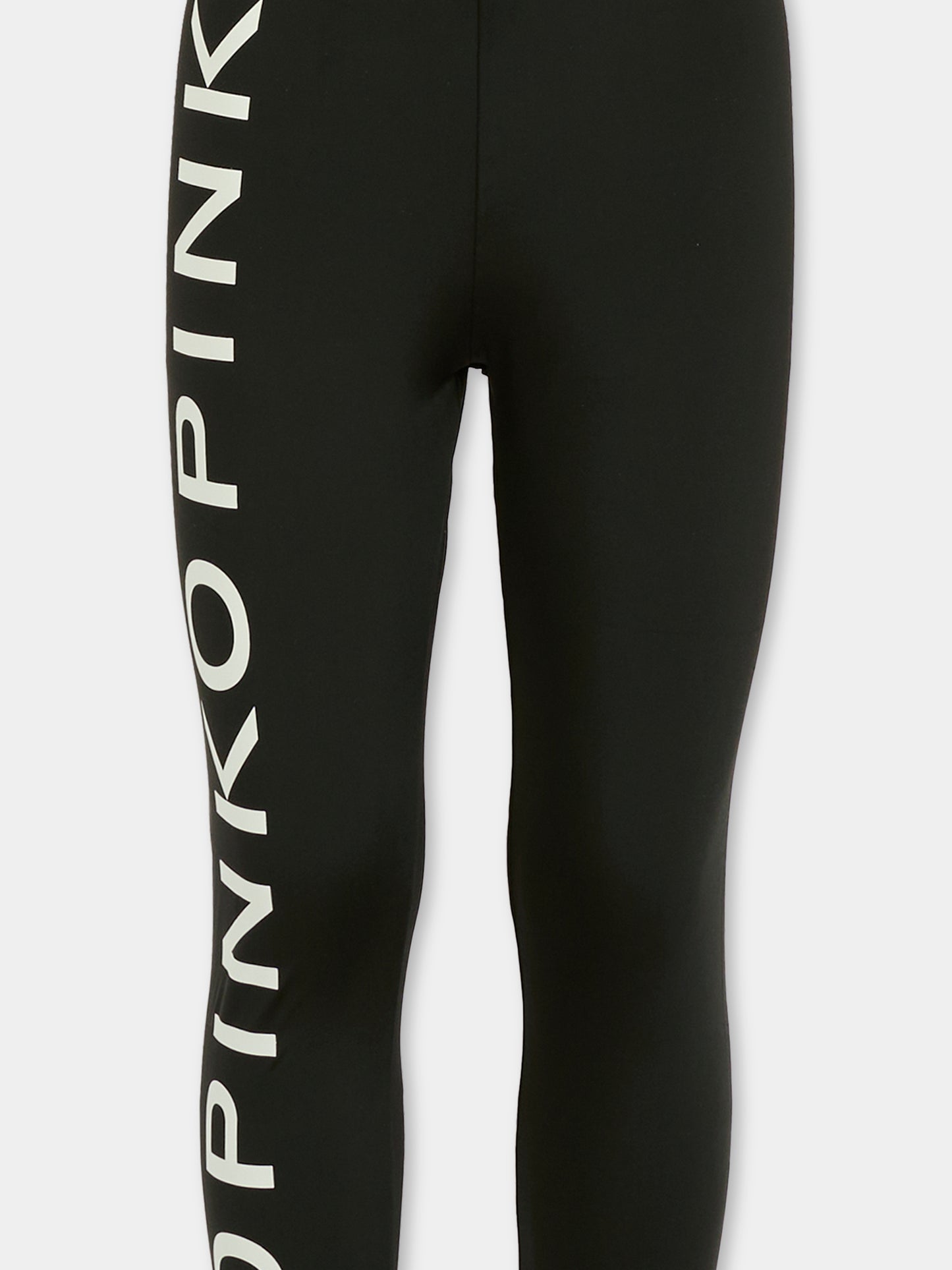 Leggings neri per bambina con logo,Pinko,KFPA019.C.LY002.N001