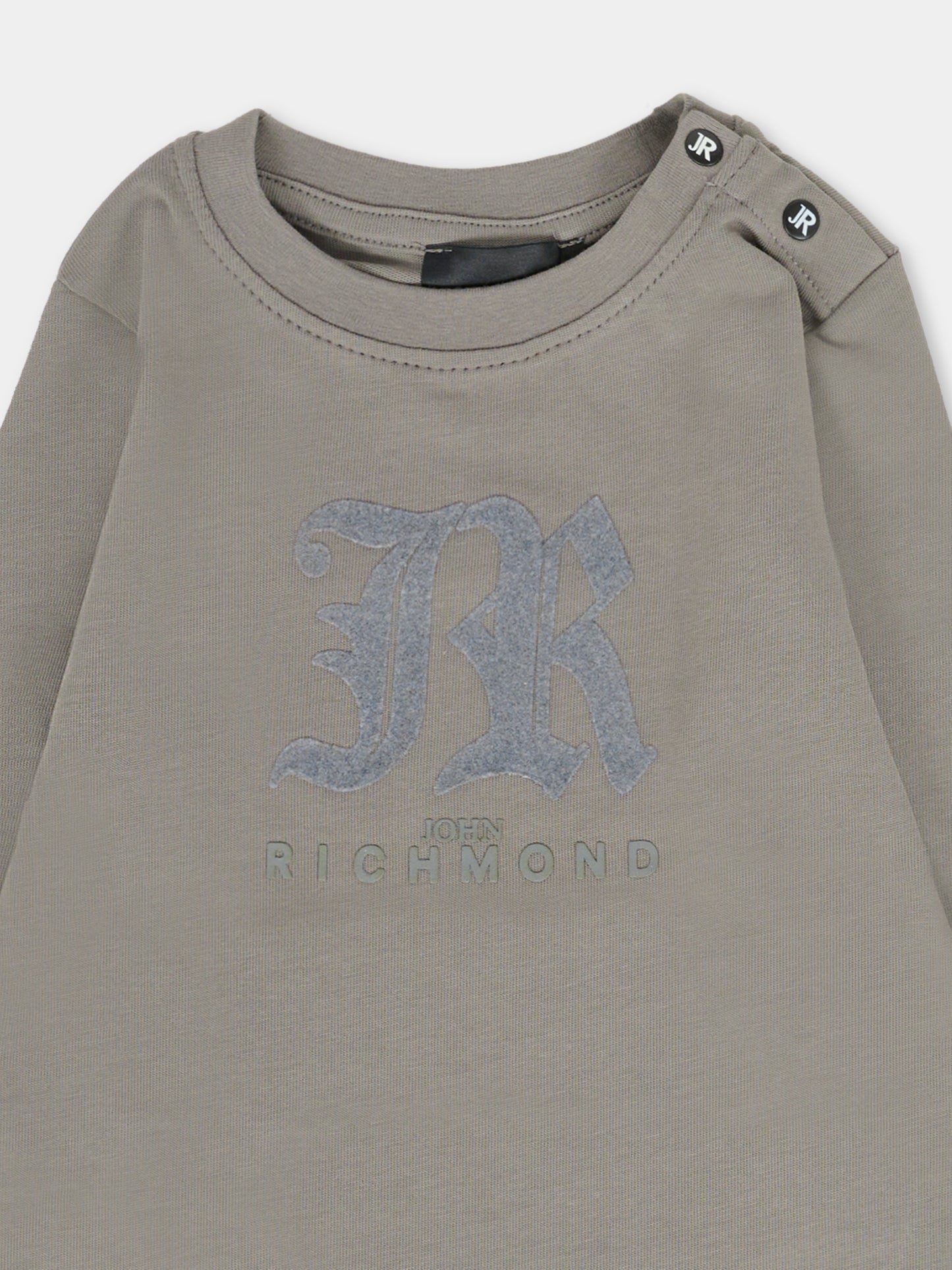 T-shirt grigia per neonato con logo,Richmond,RIA25004TS GREY STEEL