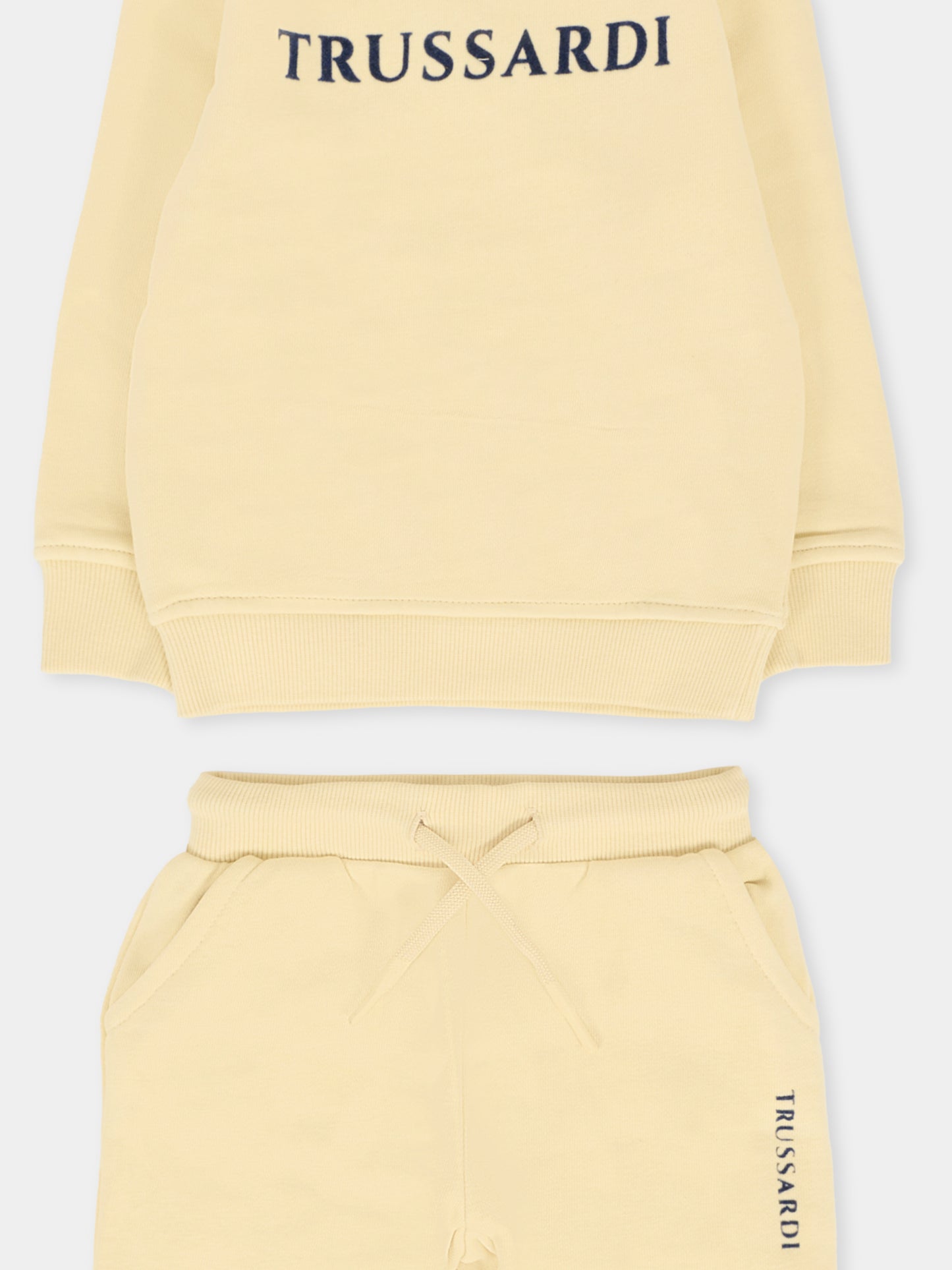 Completo beige per neonato con logo,Trussardi Junior,TIA25015CF BROWN RICE