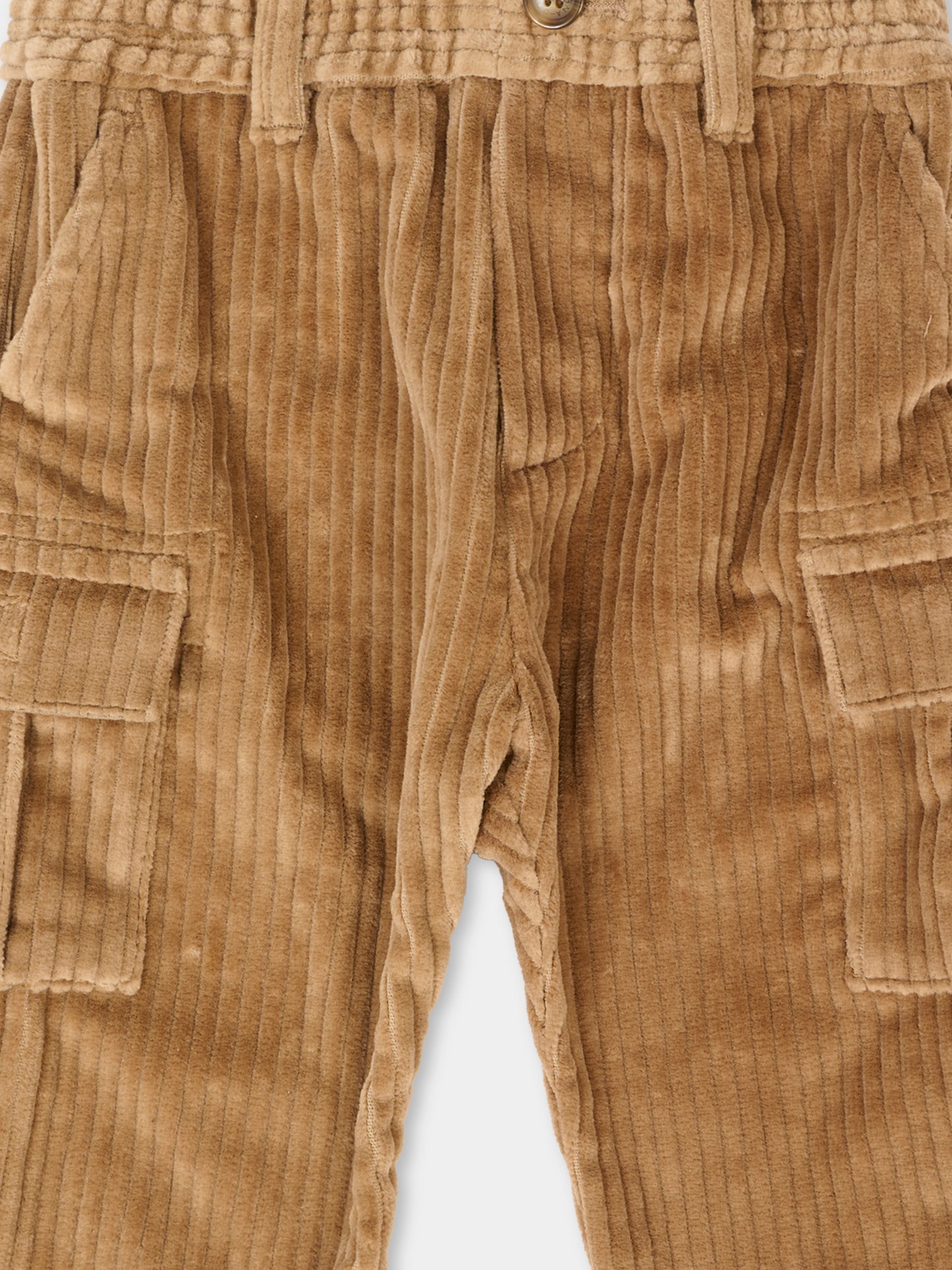 Pantaloni marroni per neonato con patch,Dolce & Gabbana Kids,L15P08 FUWDU M0868