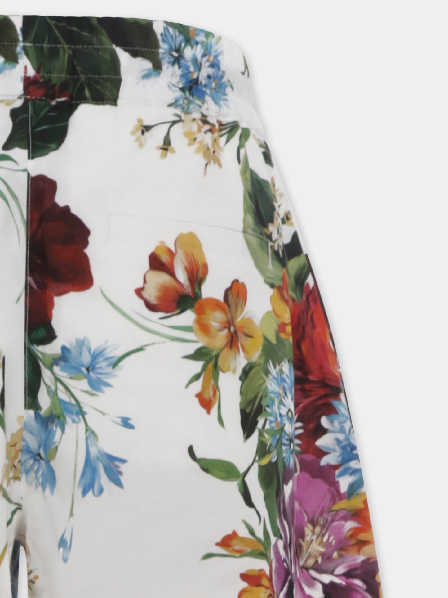 Pantaloni avorio per bambina con stampa floreale,Dolce & Gabbana Kids,L53P50 HS5TV HA5PC
