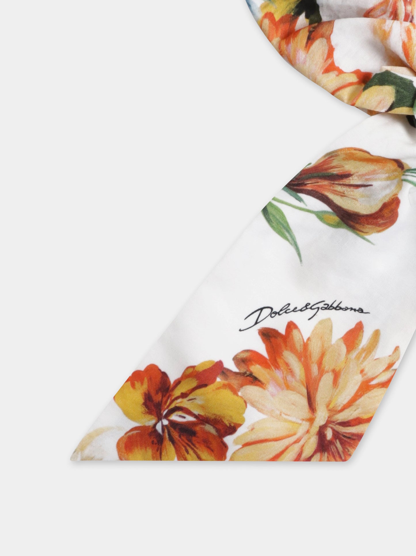 Elastico avorio per bambina con stampa floreale,Dolce & Gabbana Kids,LB7A19 HS5TV HA5PC