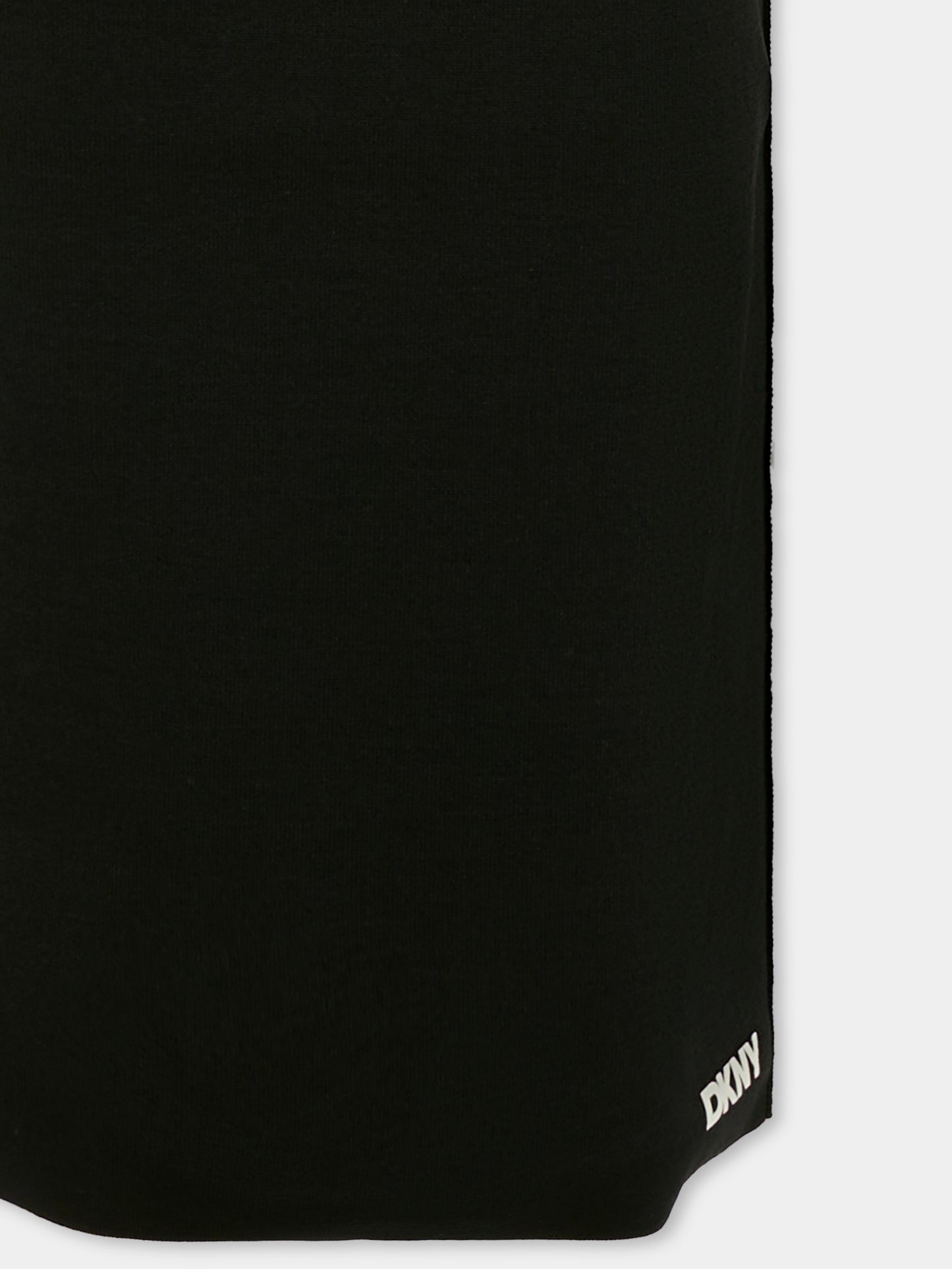 Gonna nera per bambina con logo bianco,Dkny,D62486 M91