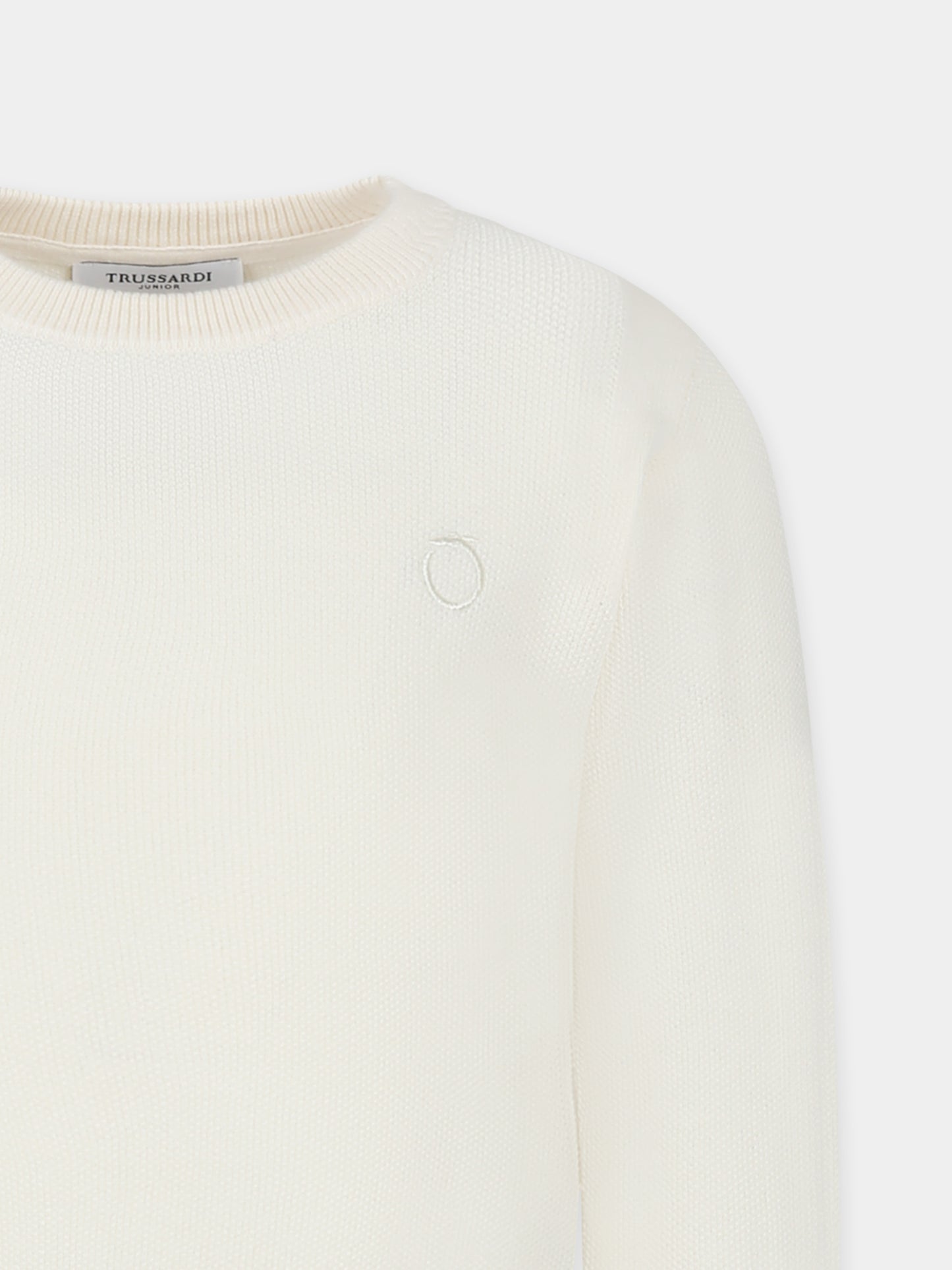 Pull ivoire pour garçon avec logo