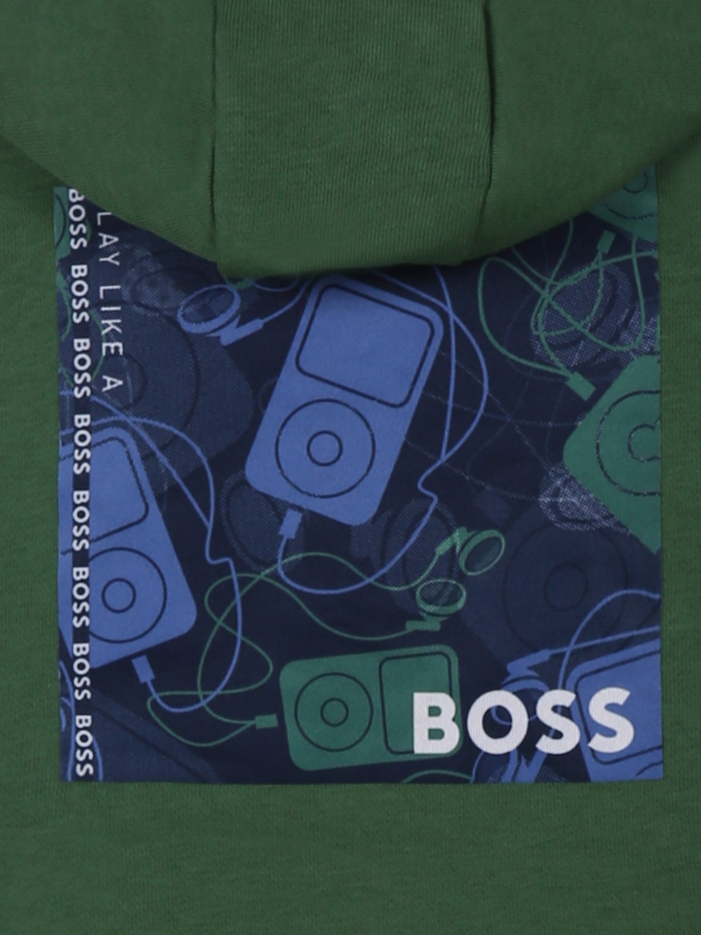 Felpa verde per bambino con logo,Boss,J50714 651