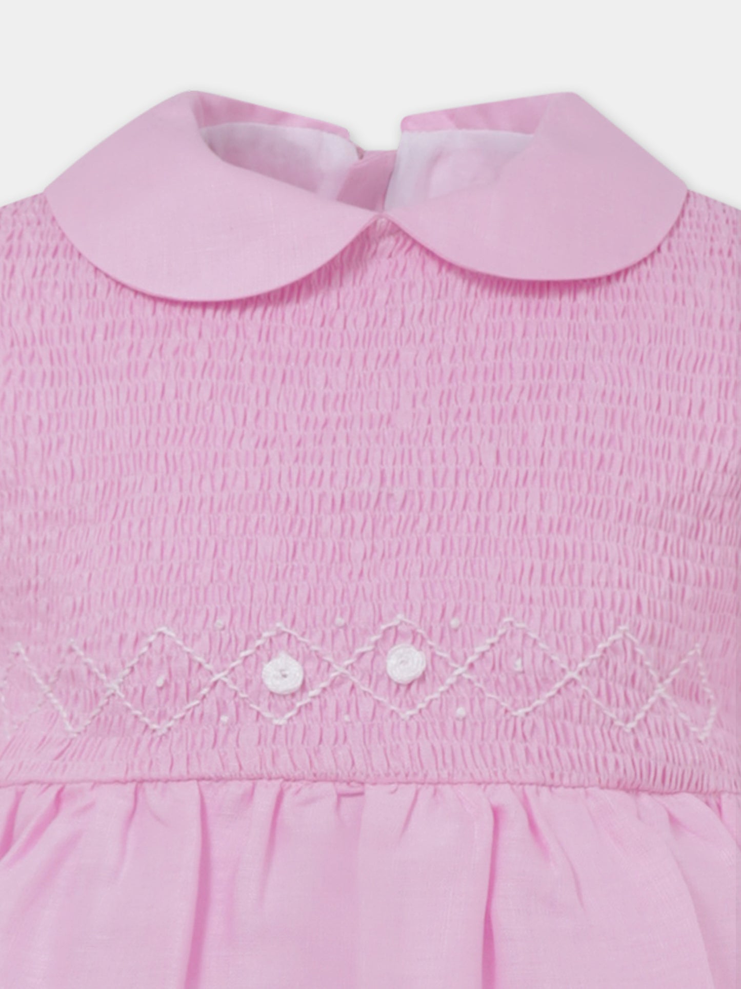Vestito rosa per bambina con ricami,Mercadante 1939,M006 ROSA