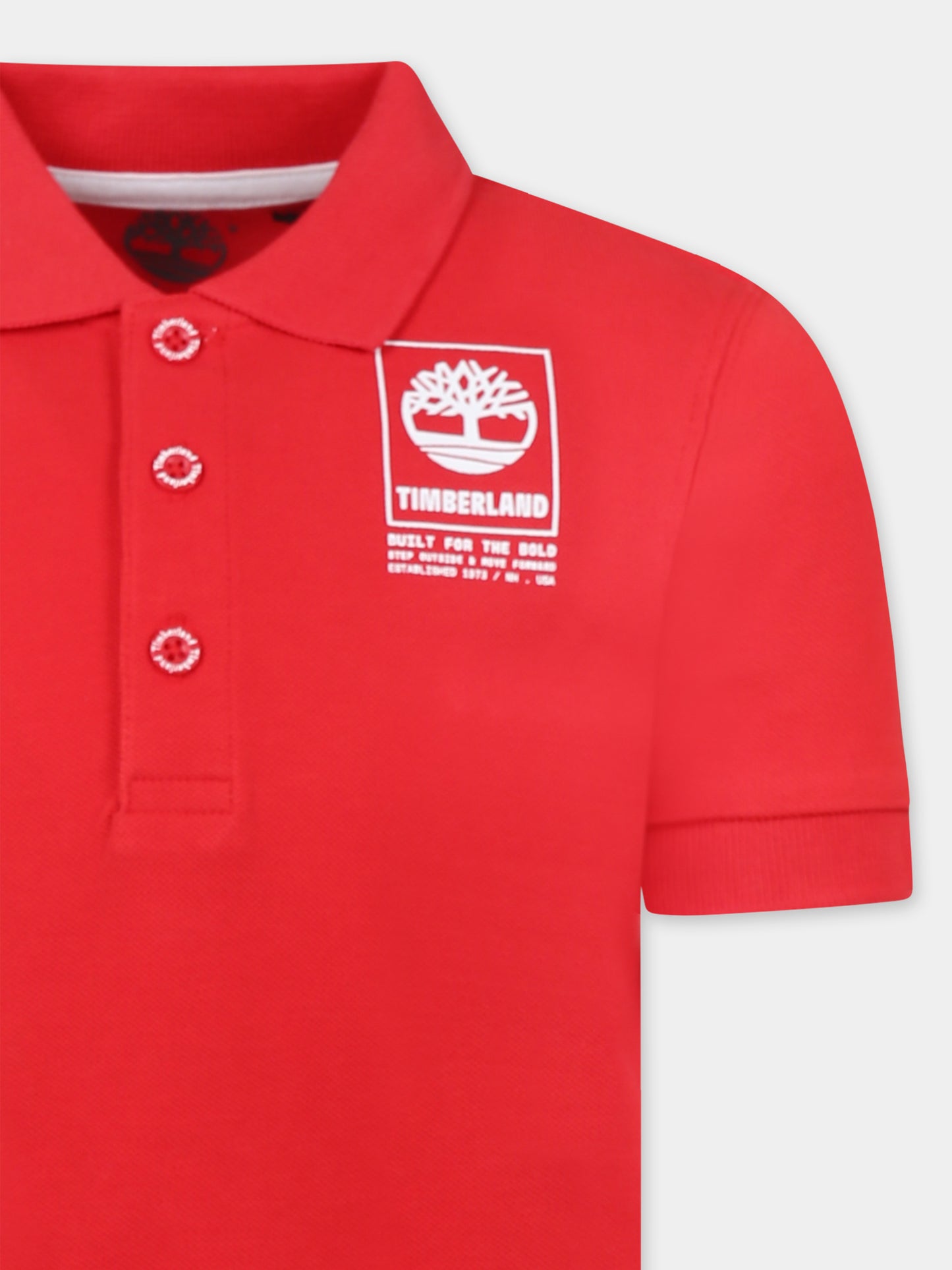Polo rossa per bambino con logo,Timberland,T60061 990