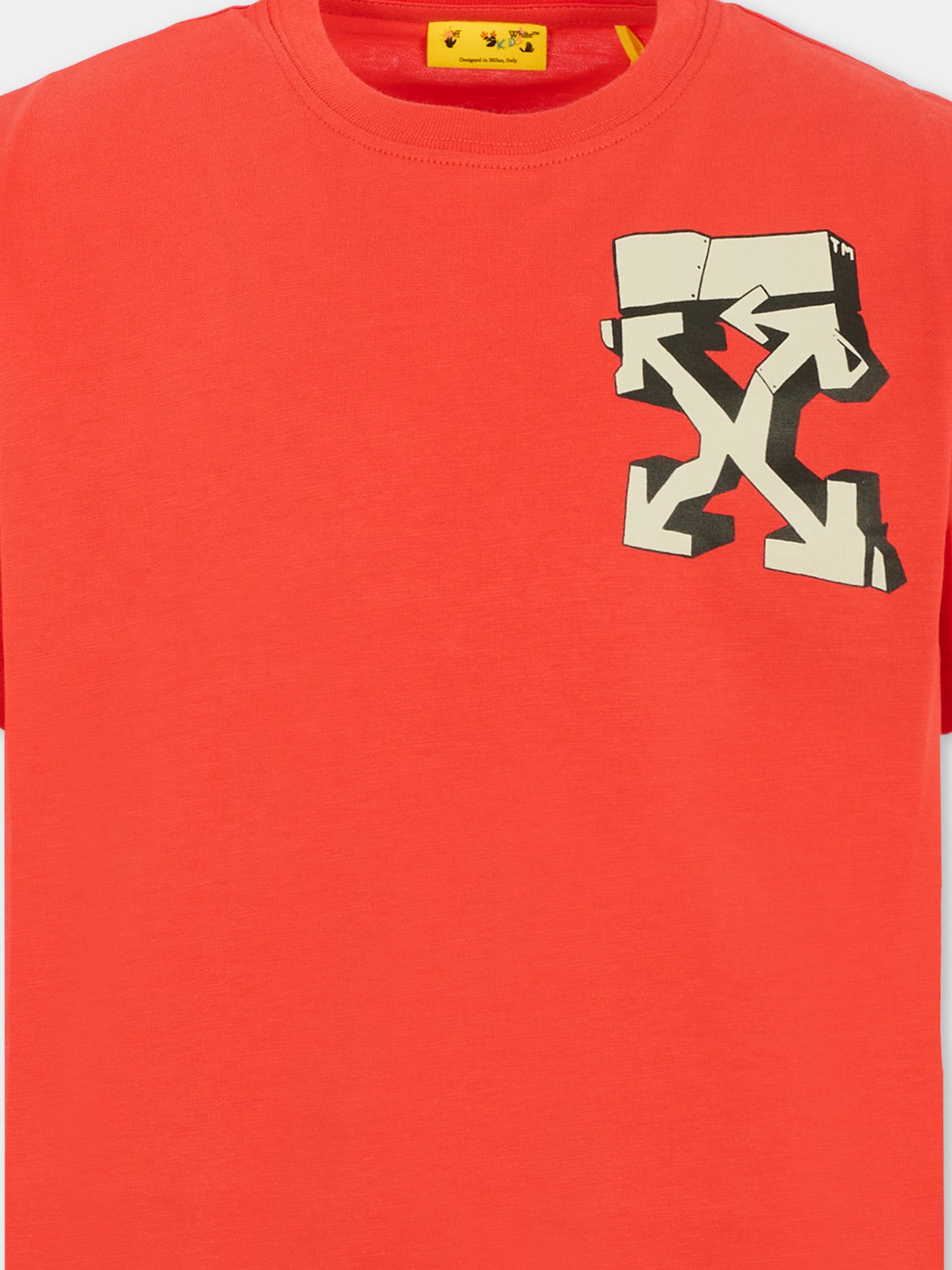 T-shirt rossa per bambino con frecce,Off White,OBAA002F25JER00B2505