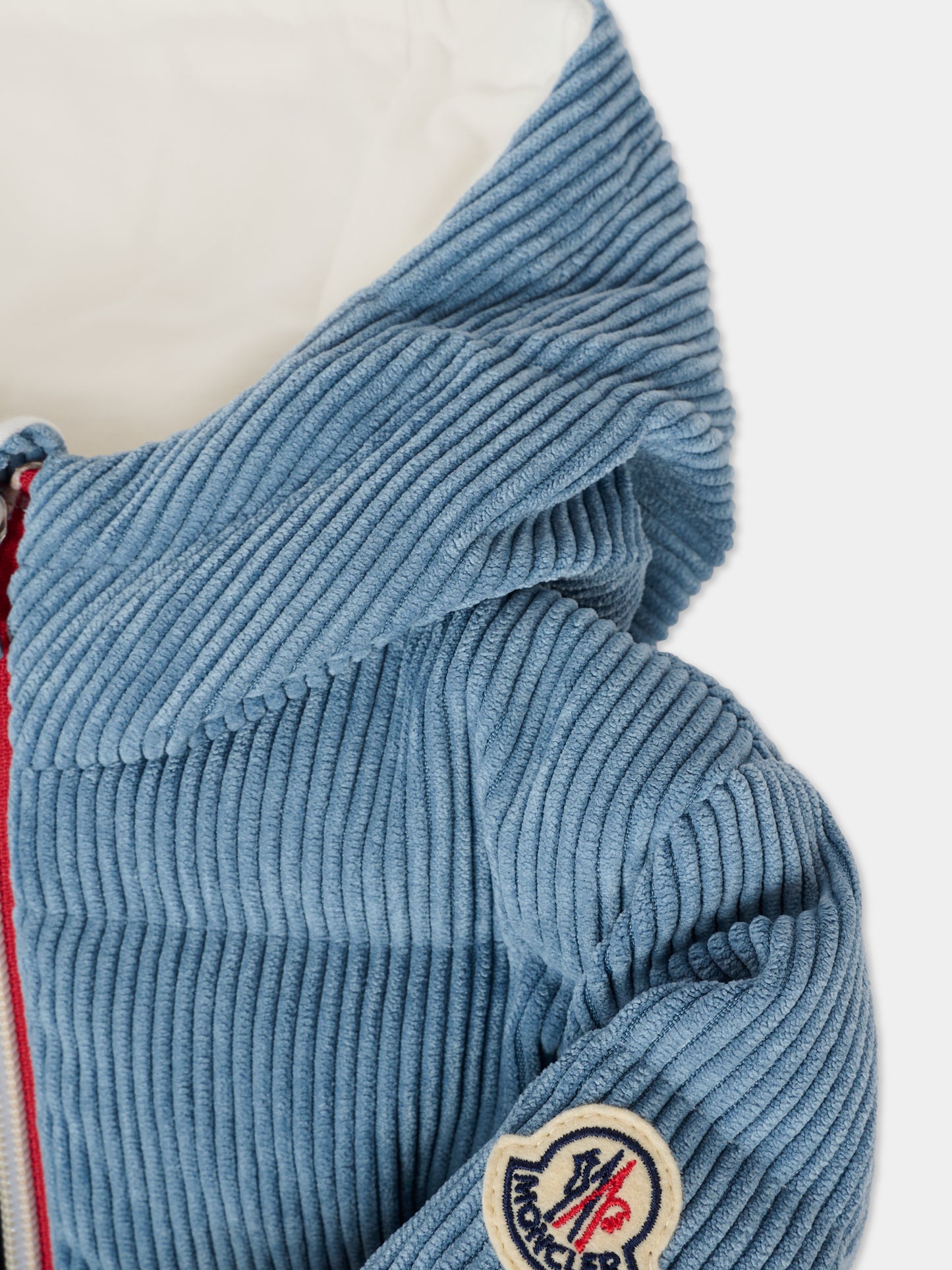 Piumino Puki azzurro per neonato con logo,Moncler Kids,K2951 1A00020 5964B 78J