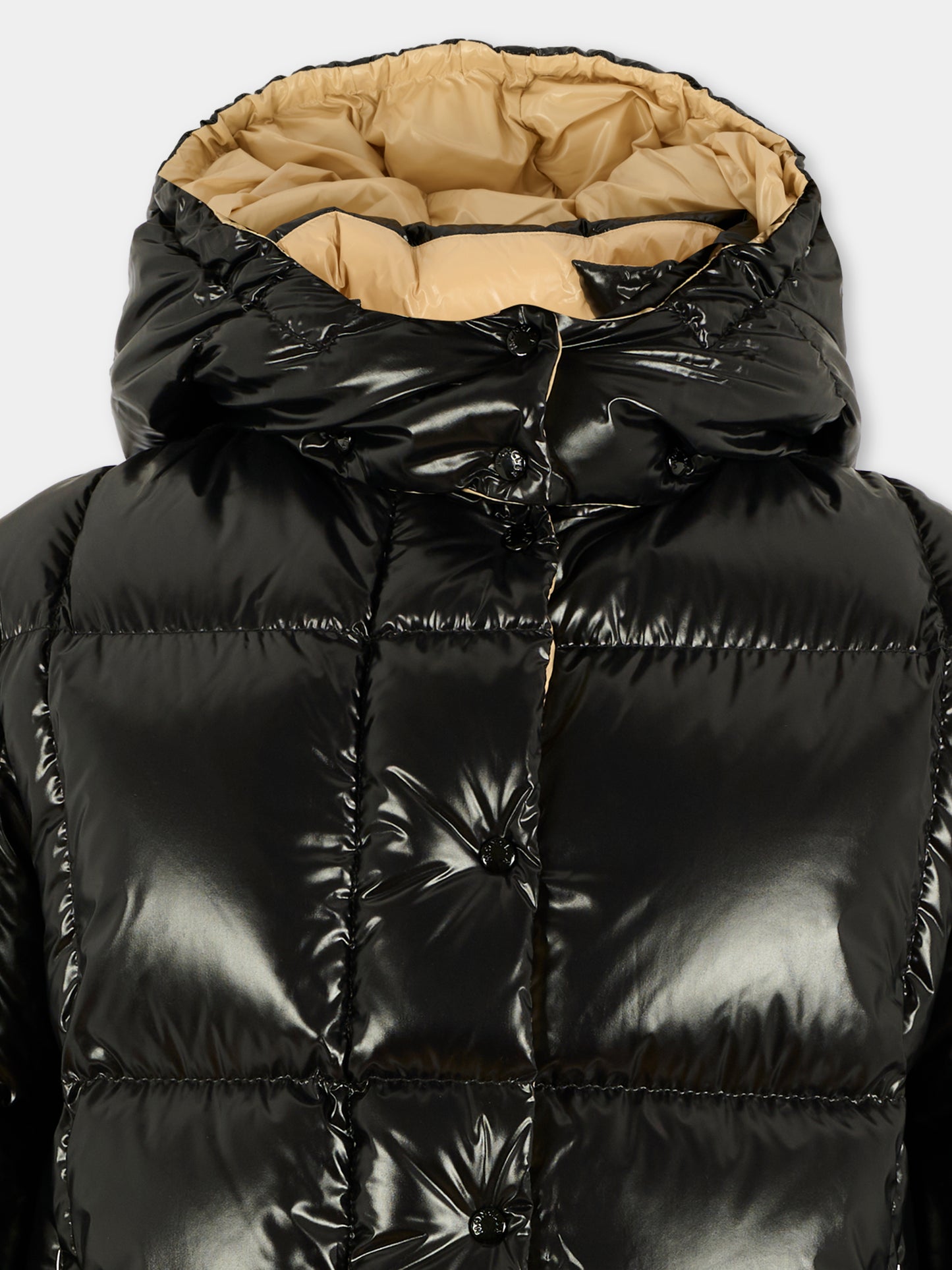 Piumino Parana nero per bambina con logo,Moncler Kids,K2954 1A00044 597Z8 992