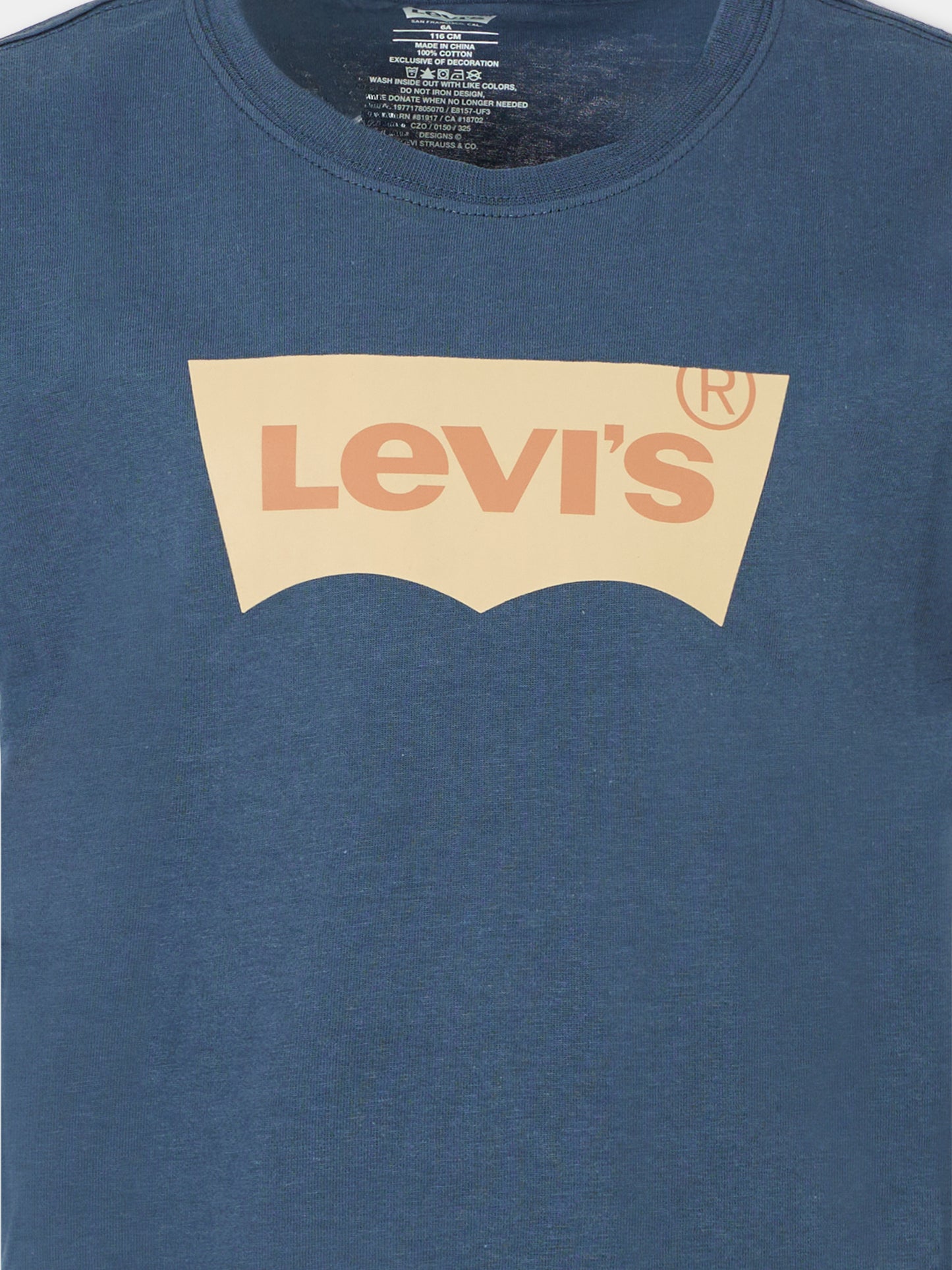 T-shirt blu per bambino con logo,Levi's Kids,E8157 UF3
