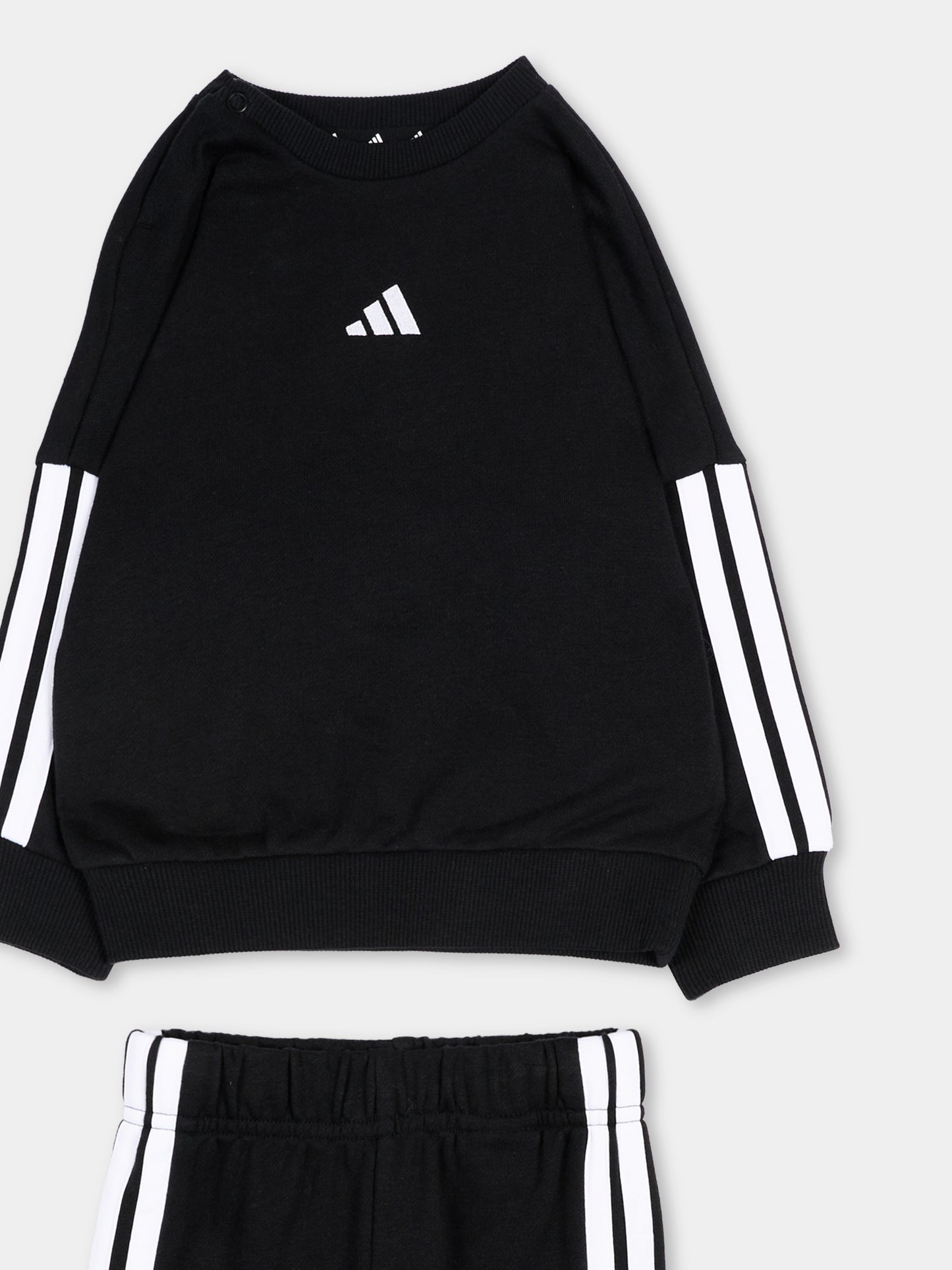 Completo sportivo nero per neonati con logo,Adidas,JD6481