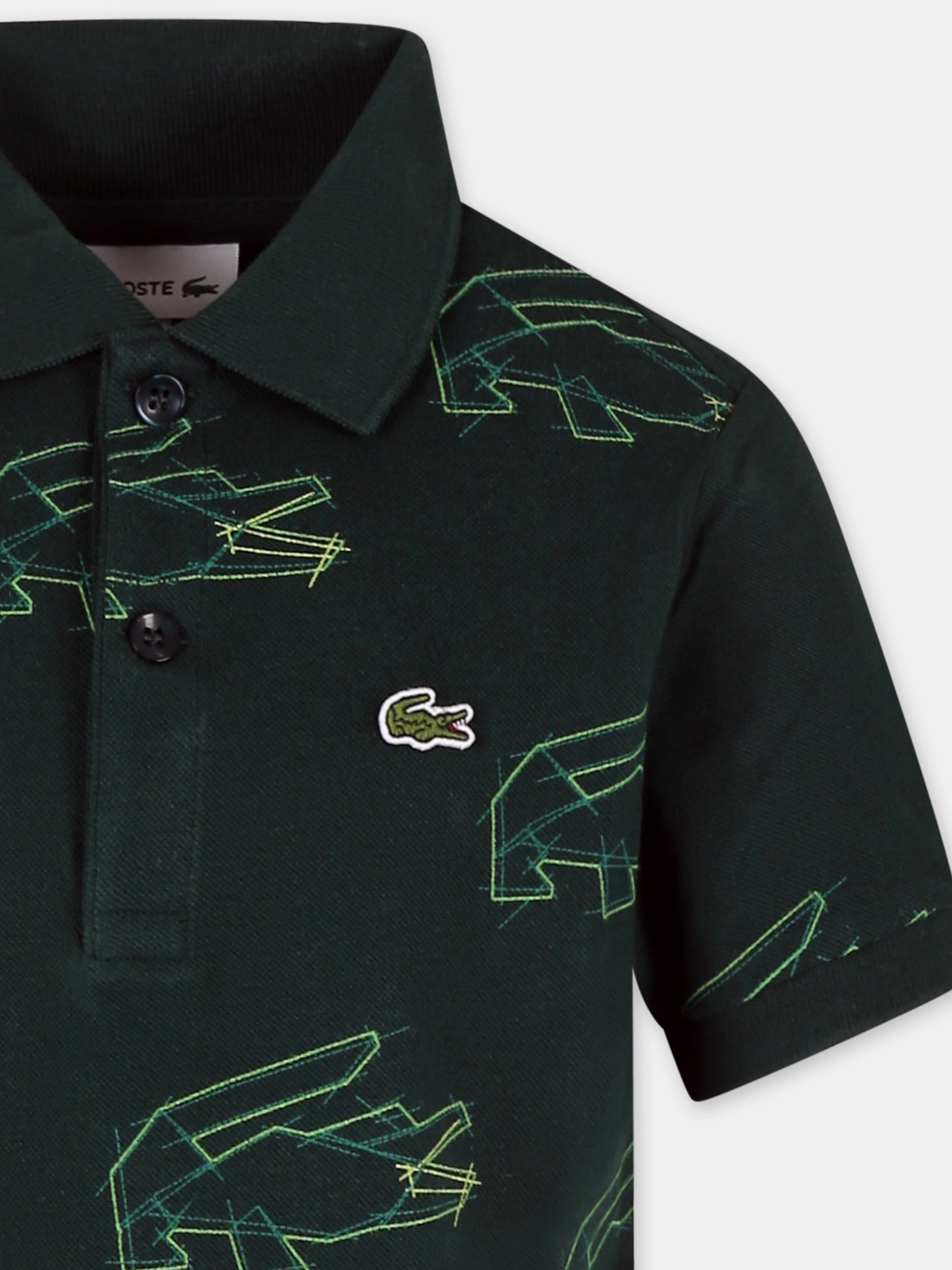 Polo vert pour garçon avec crocodile
