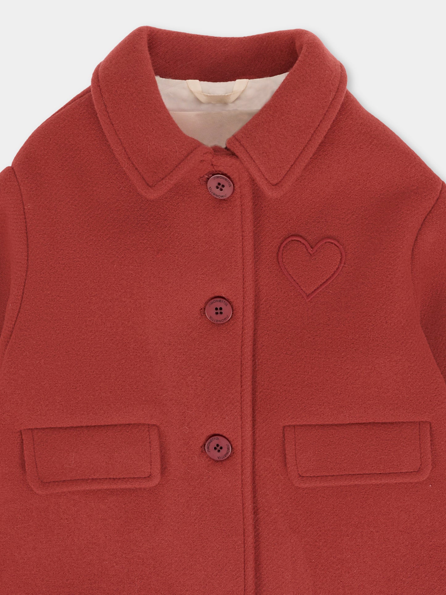 Cappotto bordeaux per neonata con cuori,Simonetta,SX2000 E0227 418