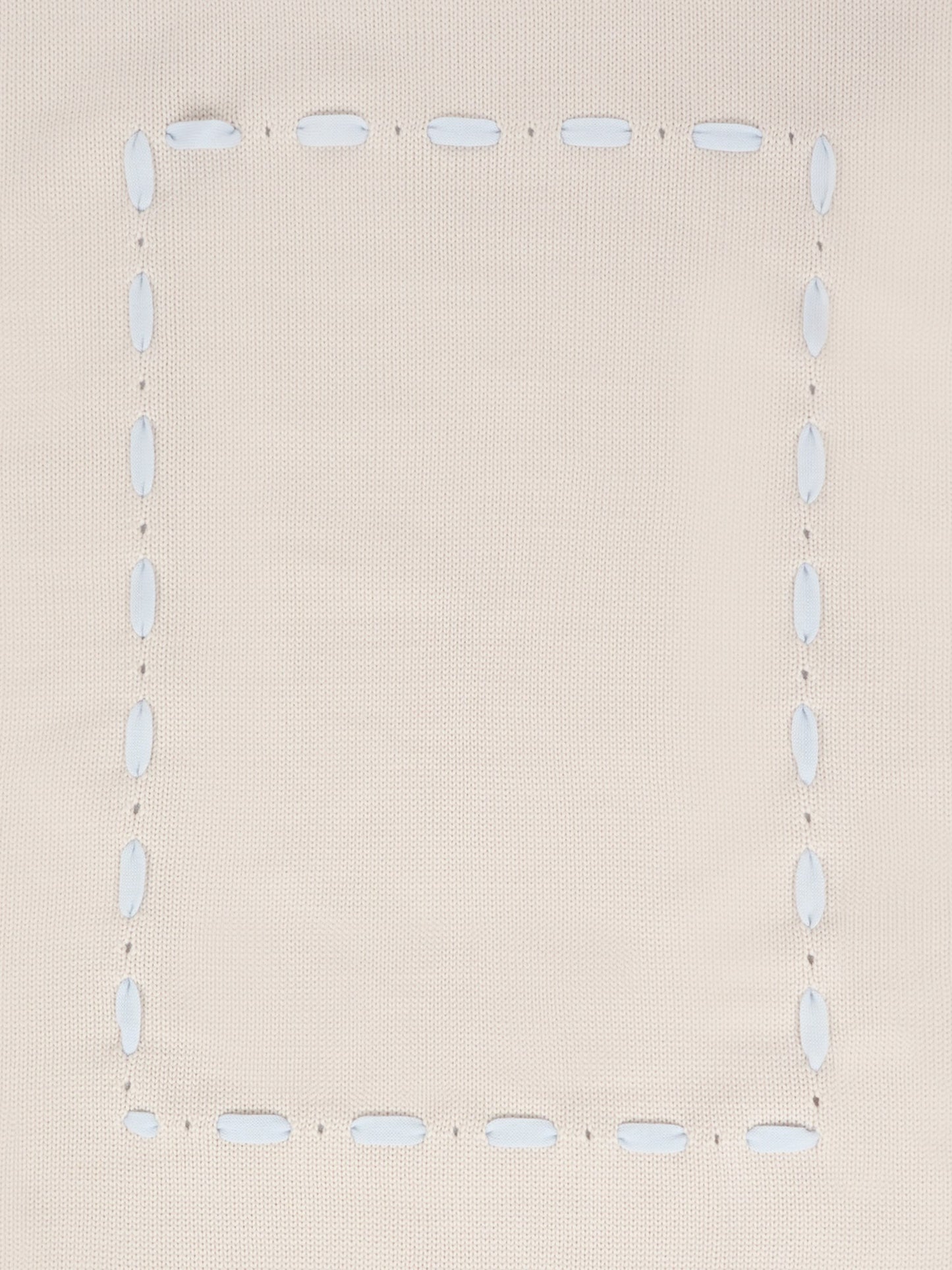 Coperta beige per neonato con nastro avorio,Little Bear,2000 BURRO/CIELO