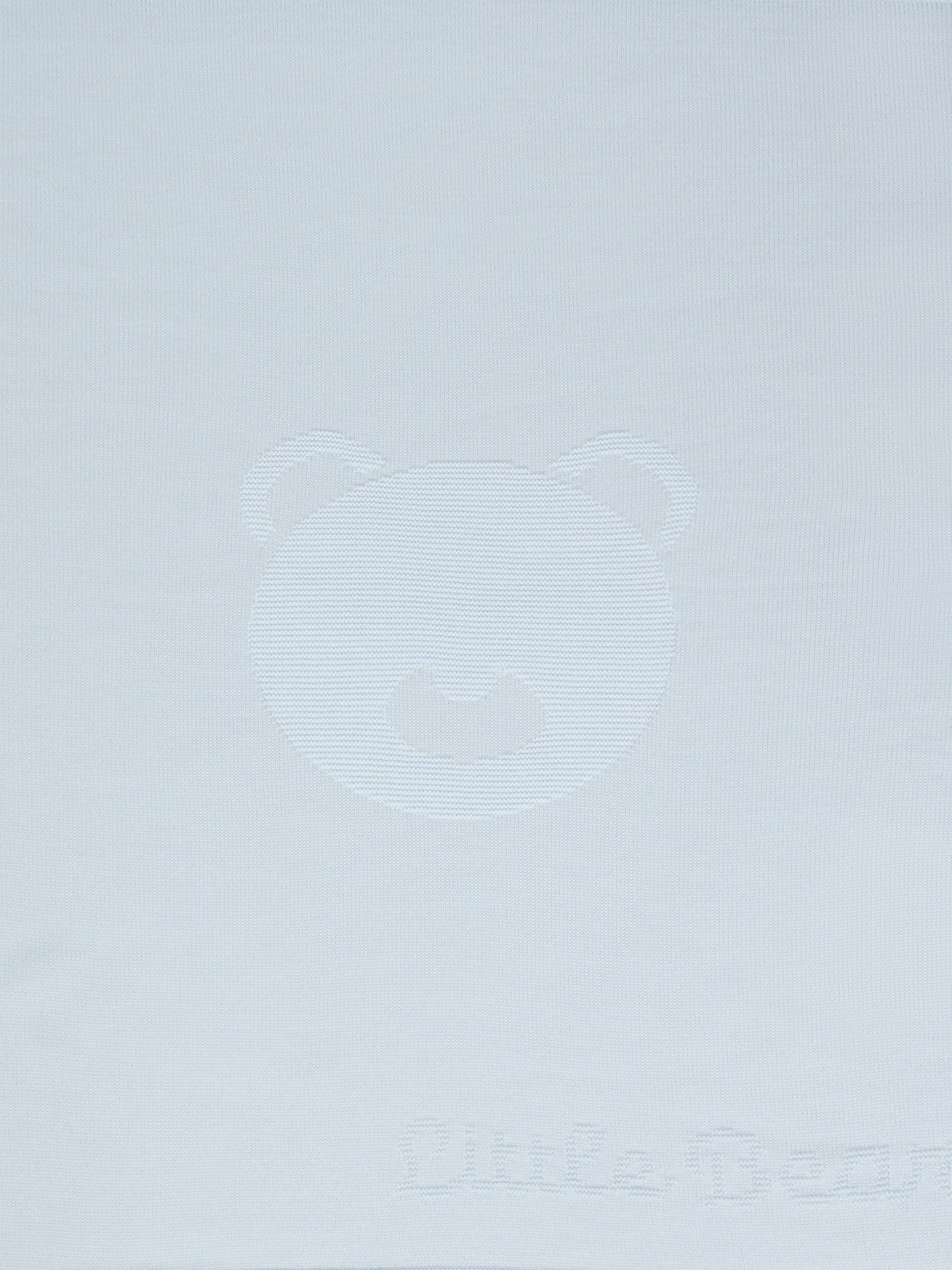 Coperta celeste per neonato con orso e logo,Little Bear,2141 CIELO