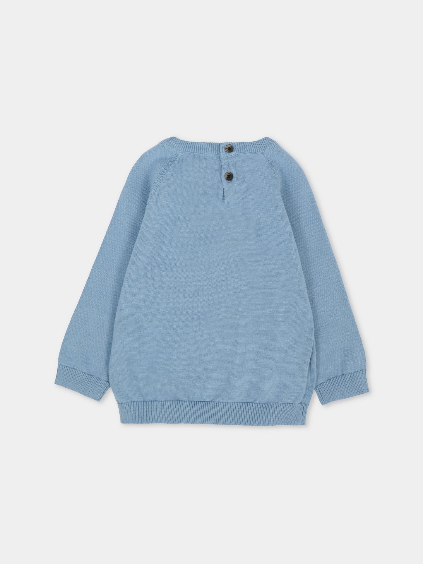 Maglione celeste per neonato con patch logato,Mayoral,309 038