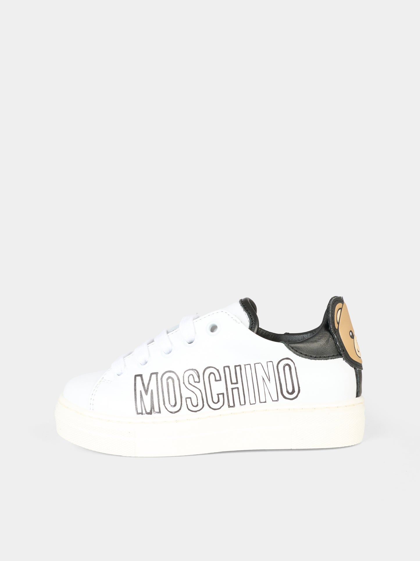 Sneakers bianche per bambino con Teddy Bear,Moschino Kids,81906 - VAR2