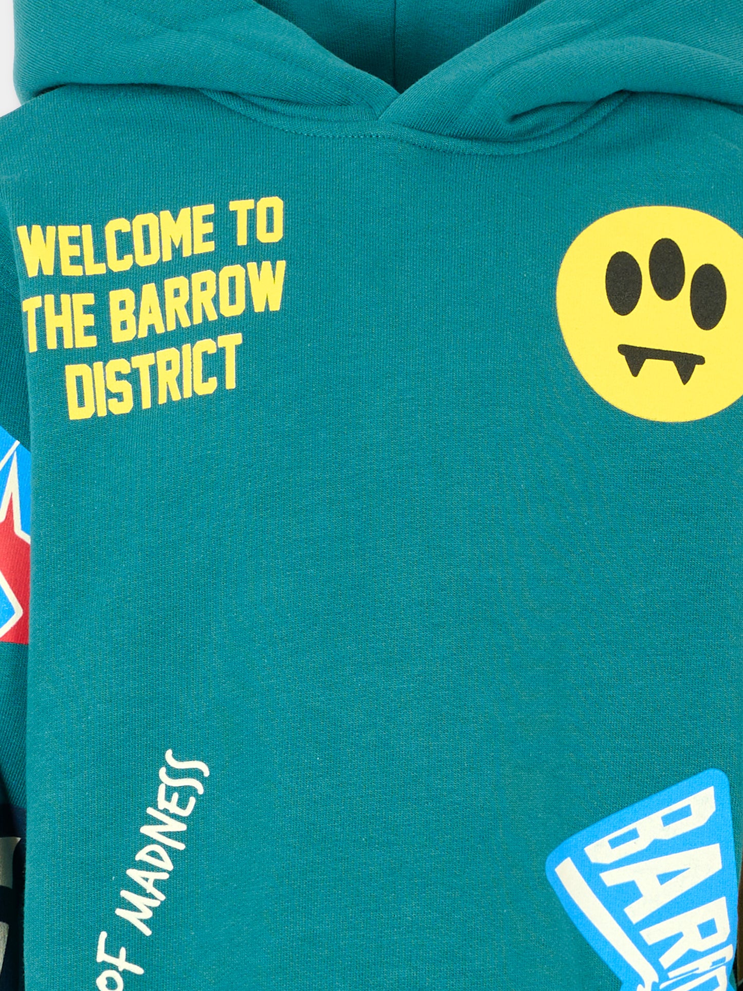 Felpa verde per bambino con smile e scritte,Barrow,F5BKJUHS078 309
