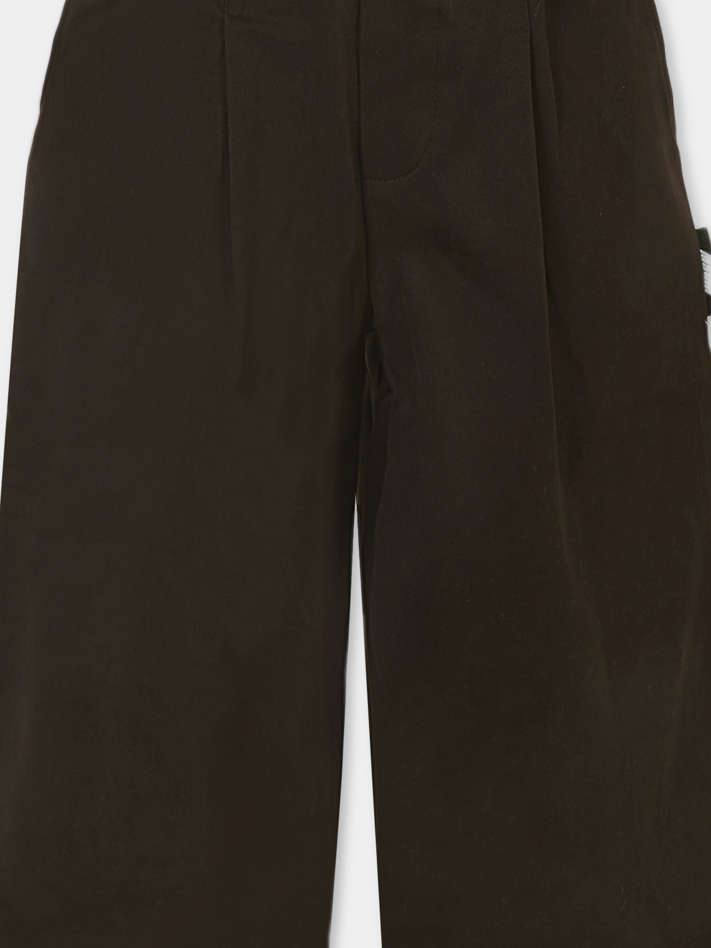 Pantaloni neri per bambino con patch logato,Msgm Kids,F5MSJBPA231 110