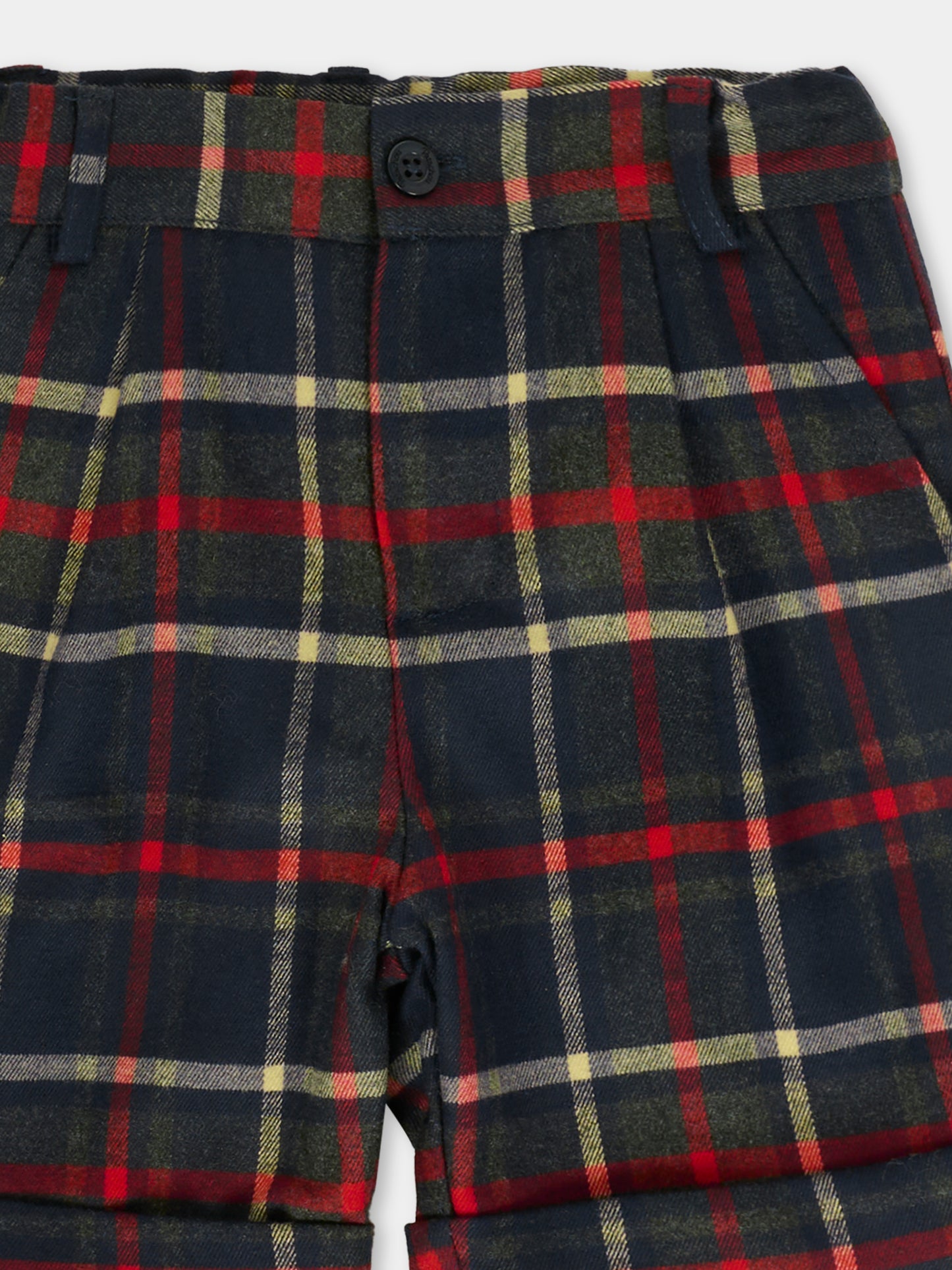 Shorts blu per neonato con motivo a quadri,Patachou,PAP CL4133370 Z0133