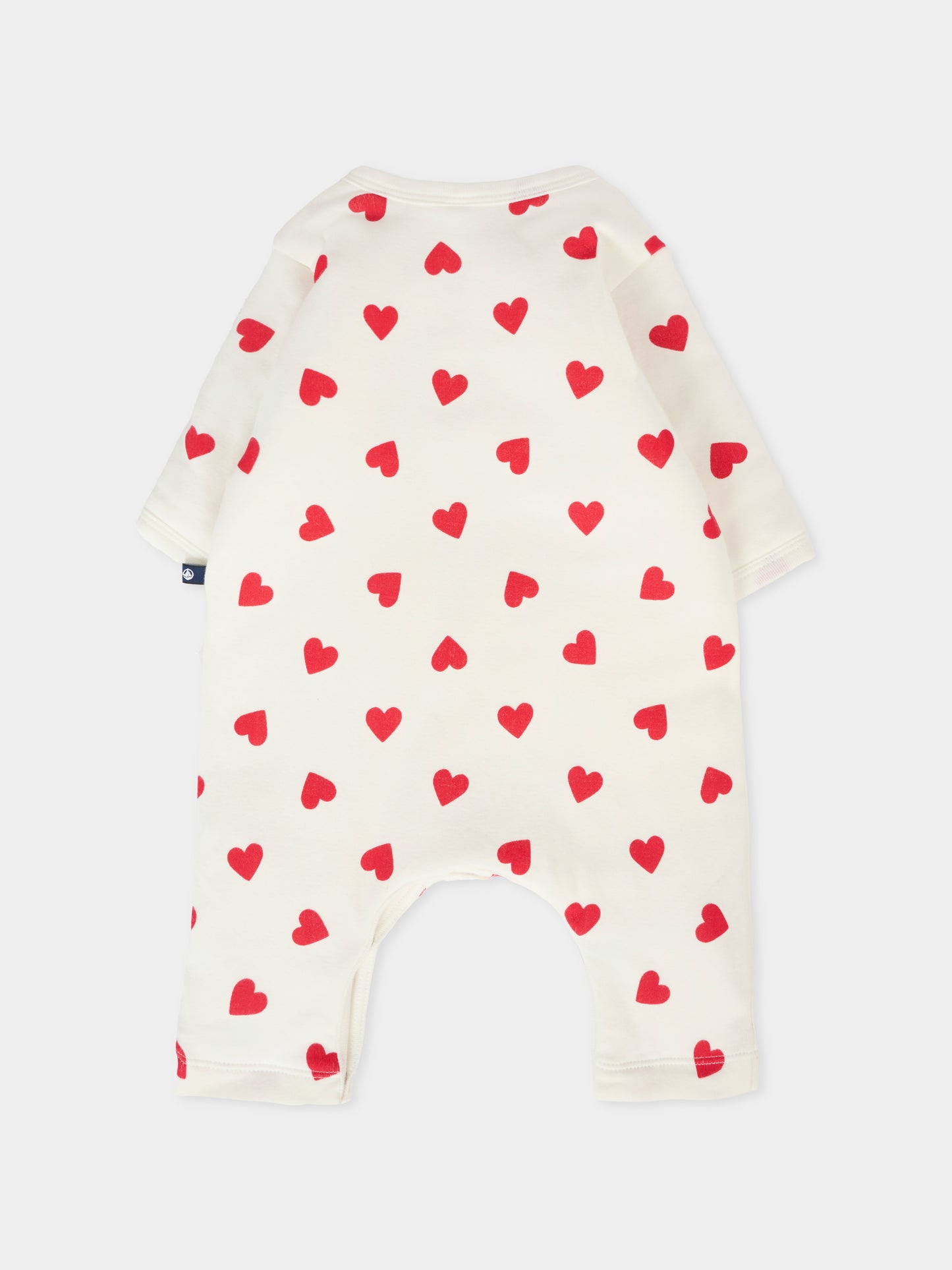 Tutina avorio per neonata con cuori rossi,Petit Bateau,A0EKO 03