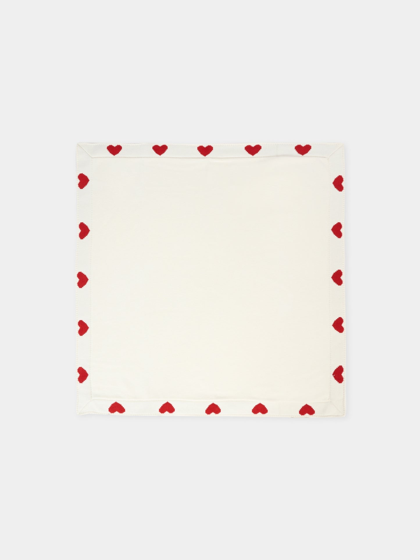 Coperta avorio per neonati con cuori rossi,Petit Bateau,A0DRO 01