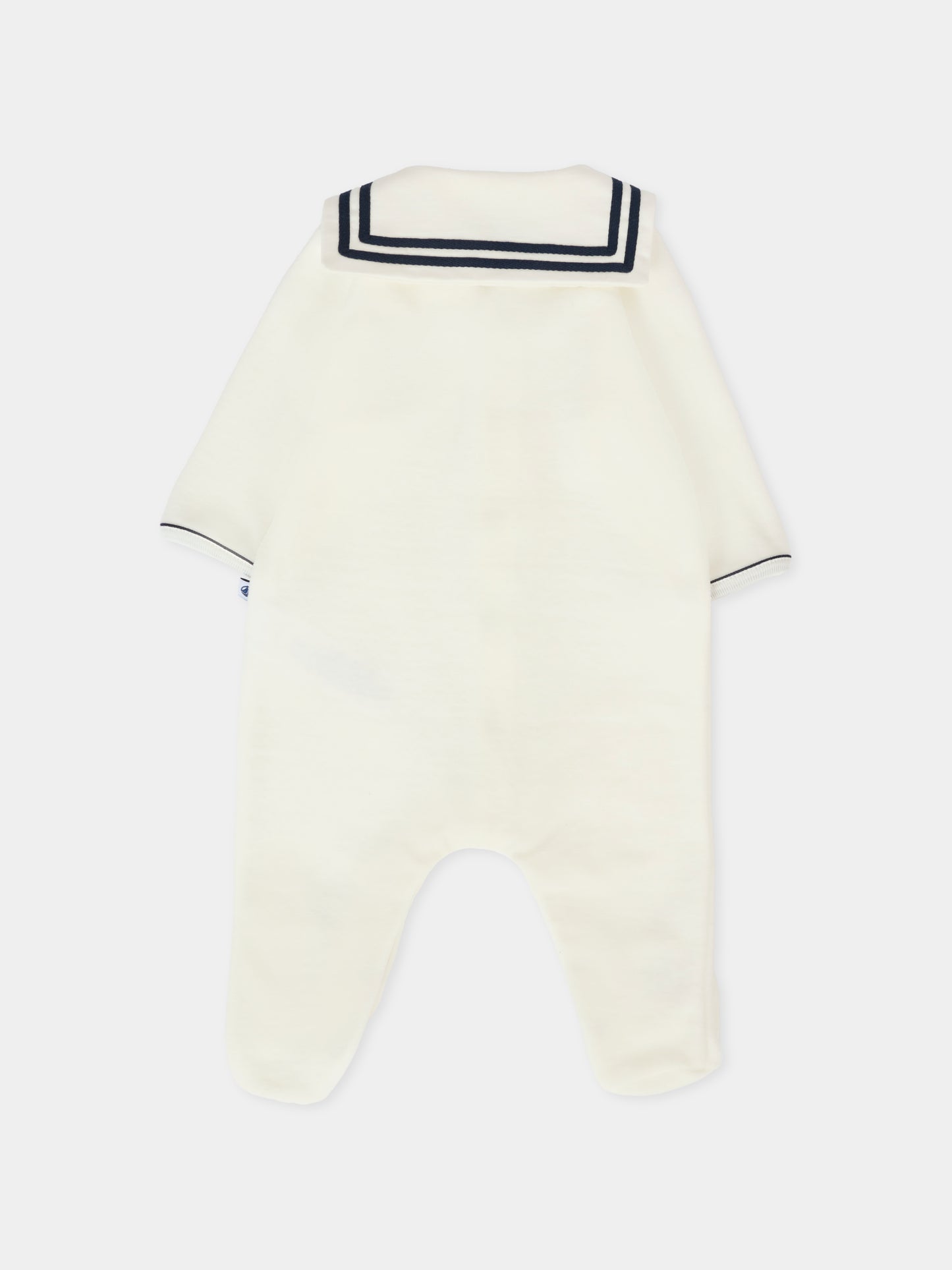 Tutina bianca per neonato con cuore,Petit Bateau,A0DQP 01
