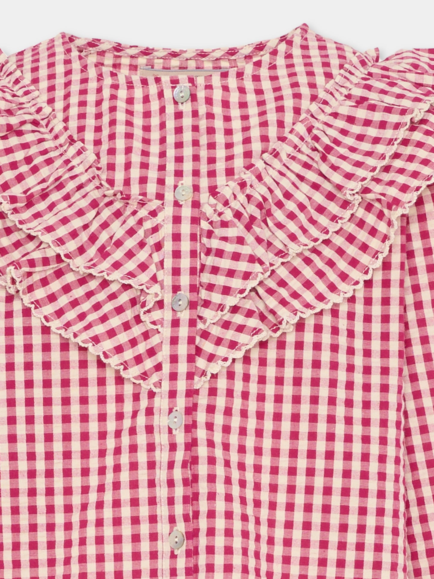 Camici fucsia per bambina,Konges Sløjd,KS103841 SANGRIA/BUTTER CHECK