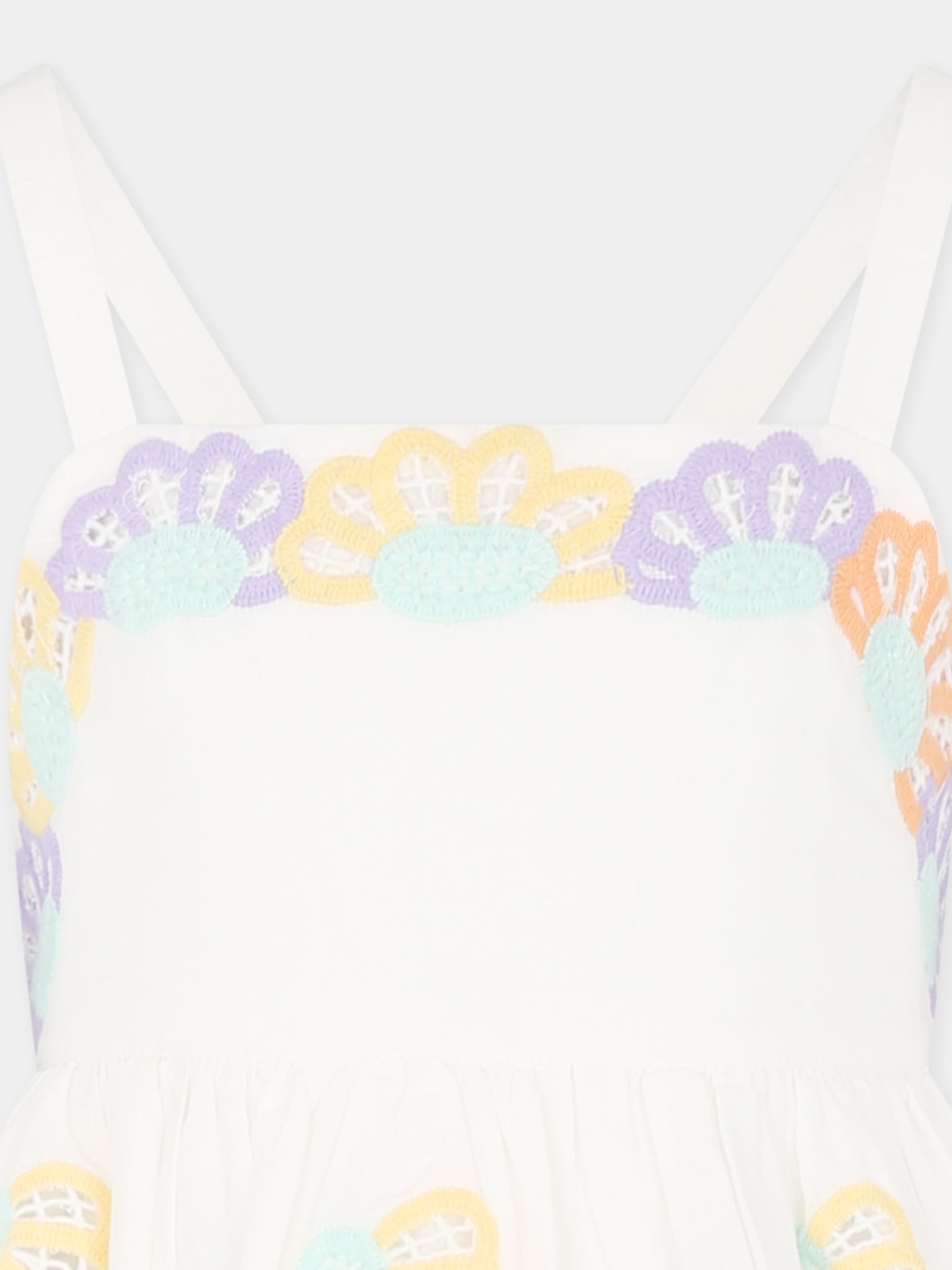 Robe blanche pour fille avec fleurs