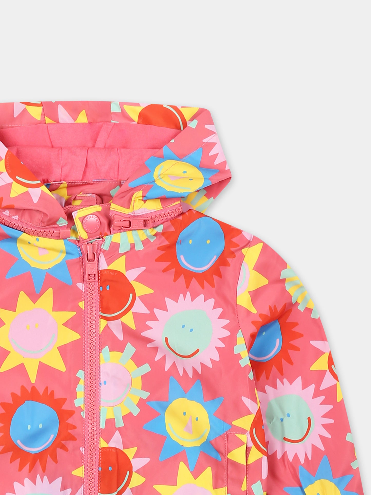 Giacca a vento rossa per neonata con sole all over,Stella Mccartney Kids,TU2017 Z1796 50DMC