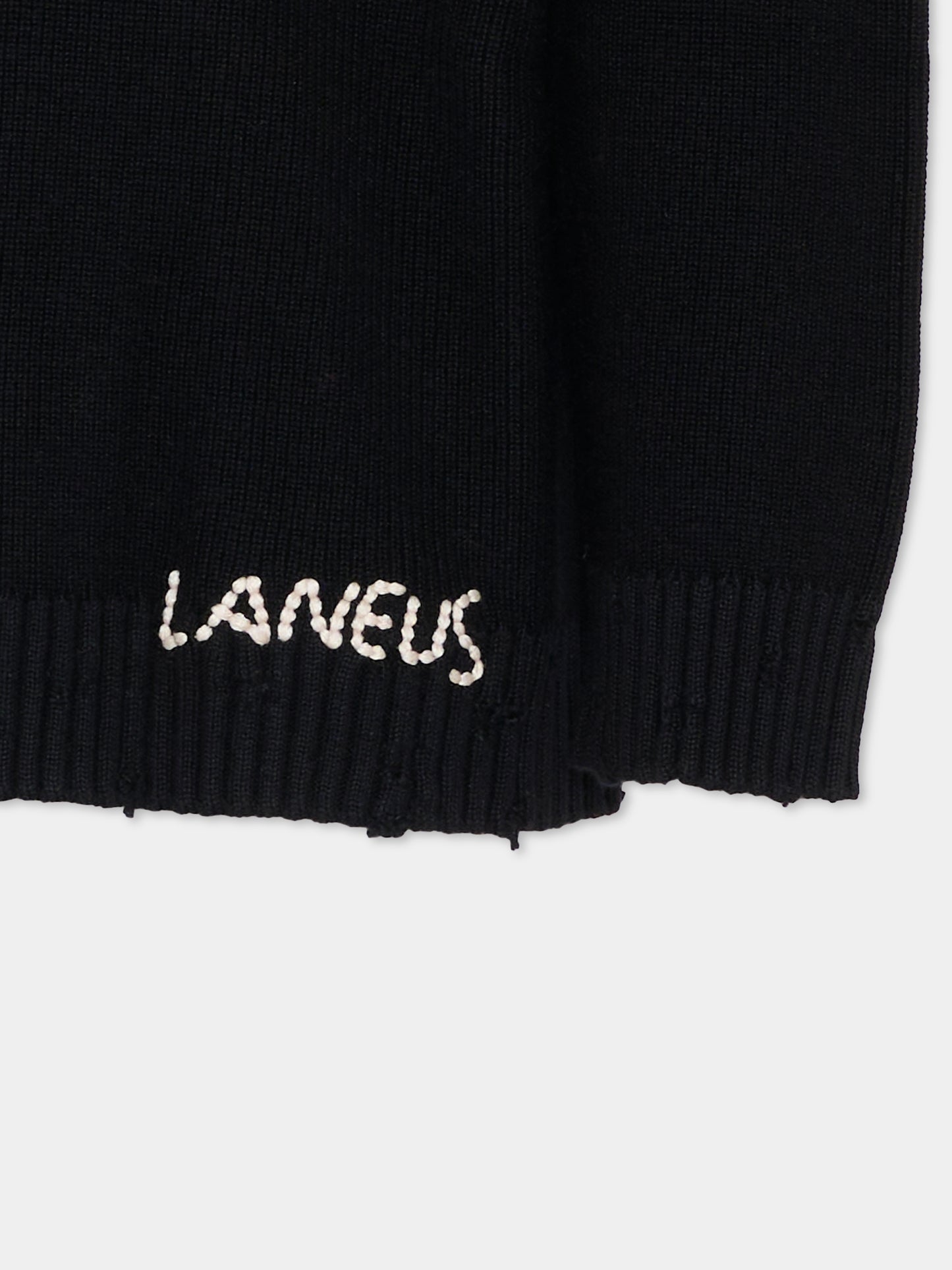 Maglione nero per bambini con logo,Laneus,F5LKJUJP036 110