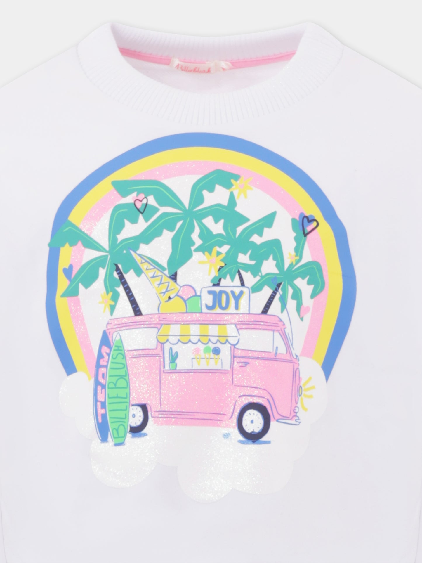 Sweat-shirt blanc pour fille avec imprimé