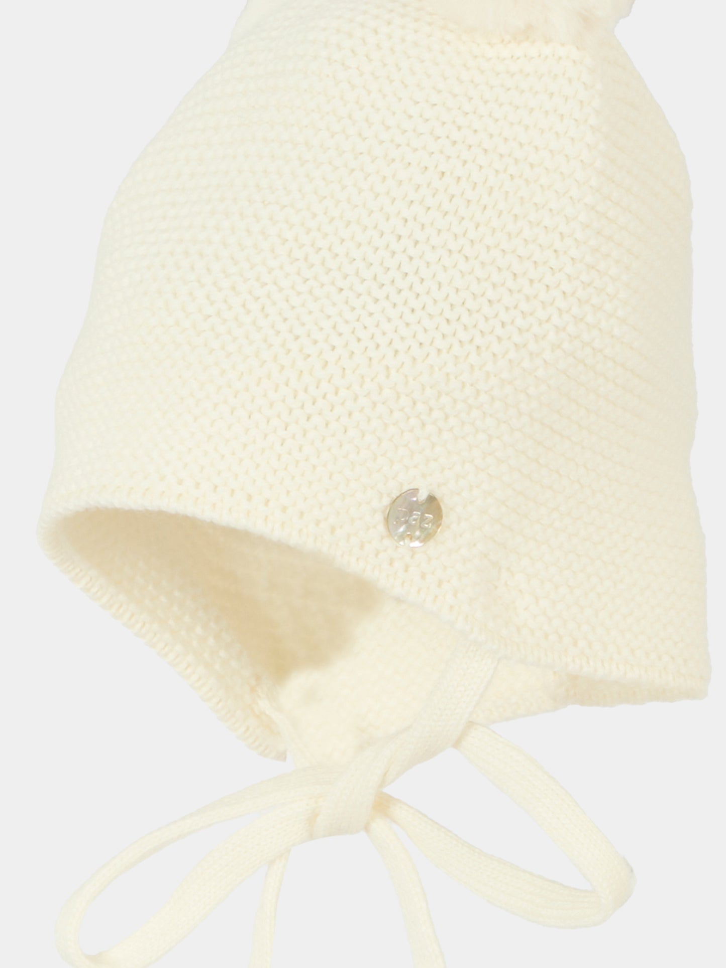 Berretto avorio per neonata con pompon,Paz Rodríguez,040 121187 60 H94