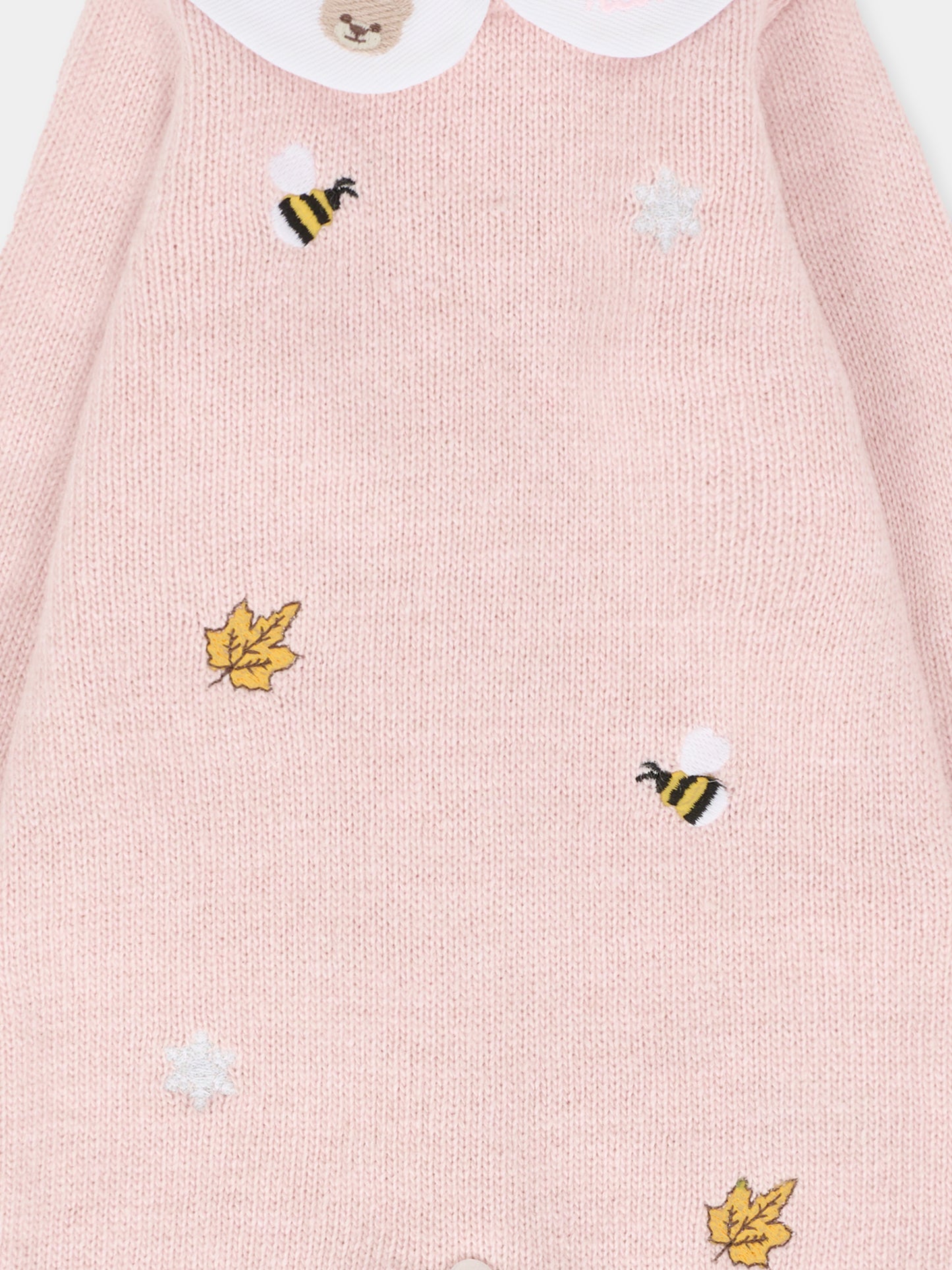 Tutina rosa per neonata con api ricamate,Nanán,I25009R