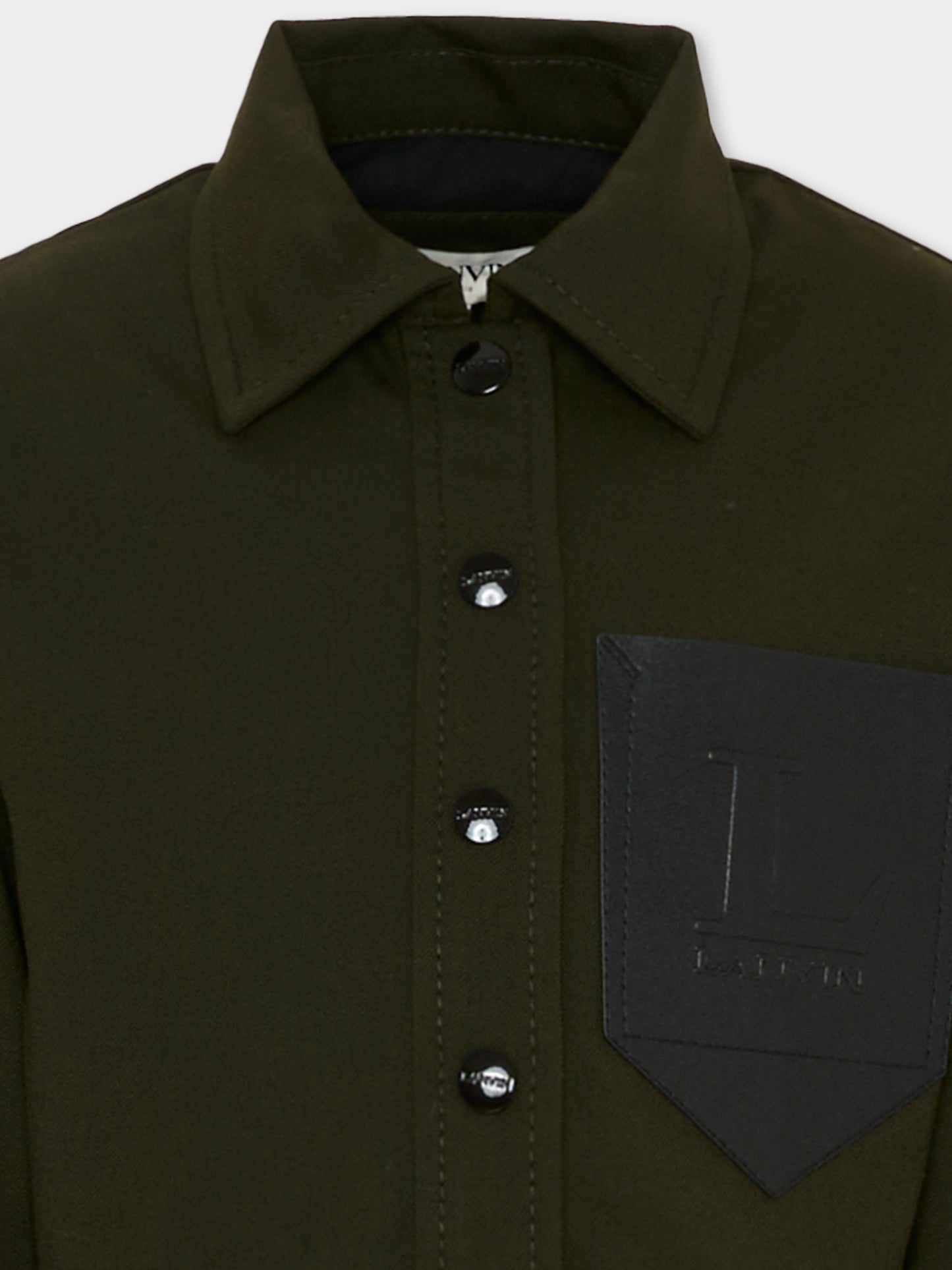 Camicia crop verde per bambina con logo,Lanvin Petite,N30258 U60